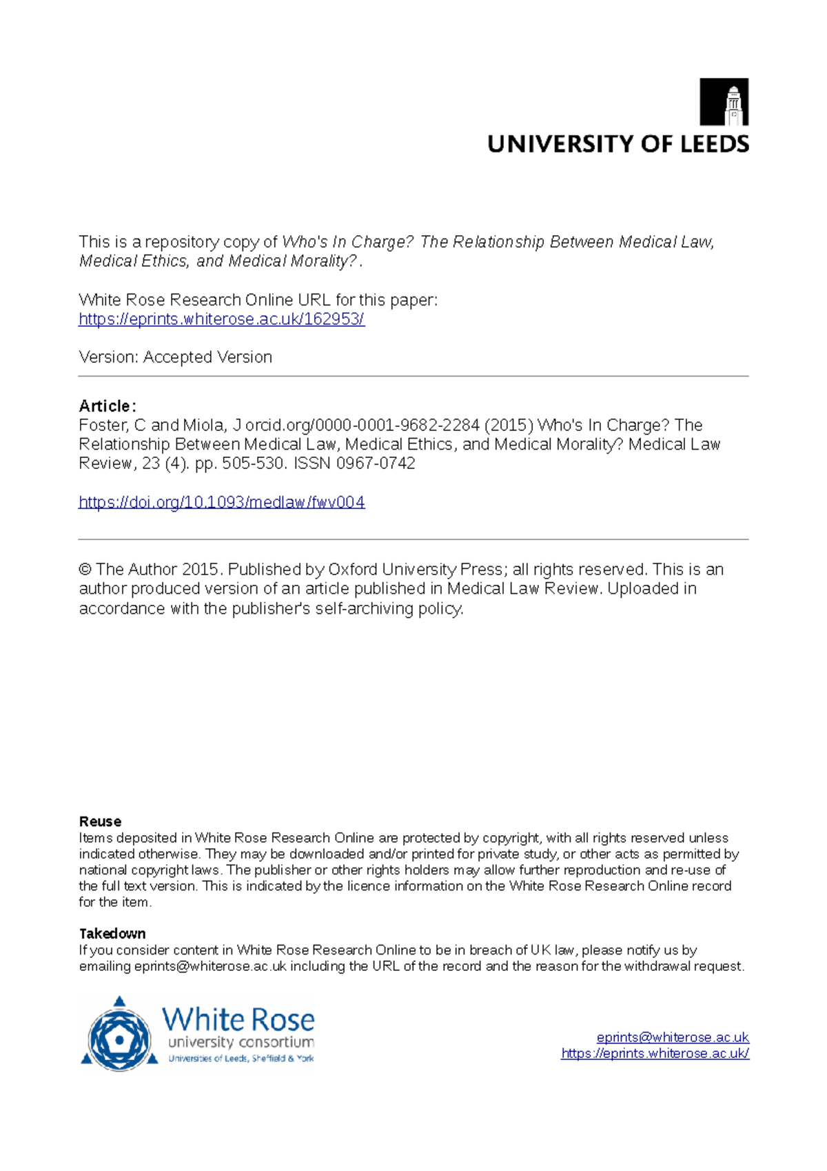 In Charge? Exploring Medical Law, Ethics, and Morality in Healthcare ...