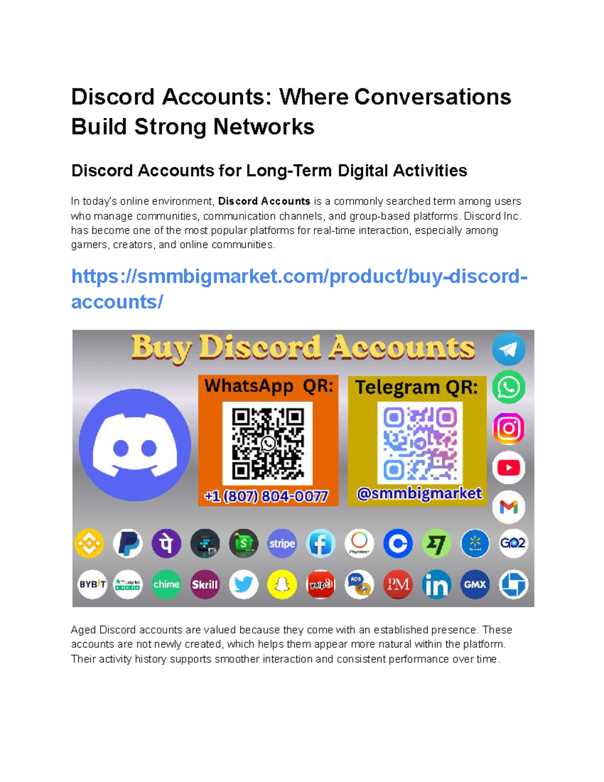 Discord Accounts: Building Strong Networks for Digital Activities - Studocu