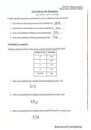 Stats HW 4 - Homework assignement - i ' Stat 1350 Elementary Statistics ...