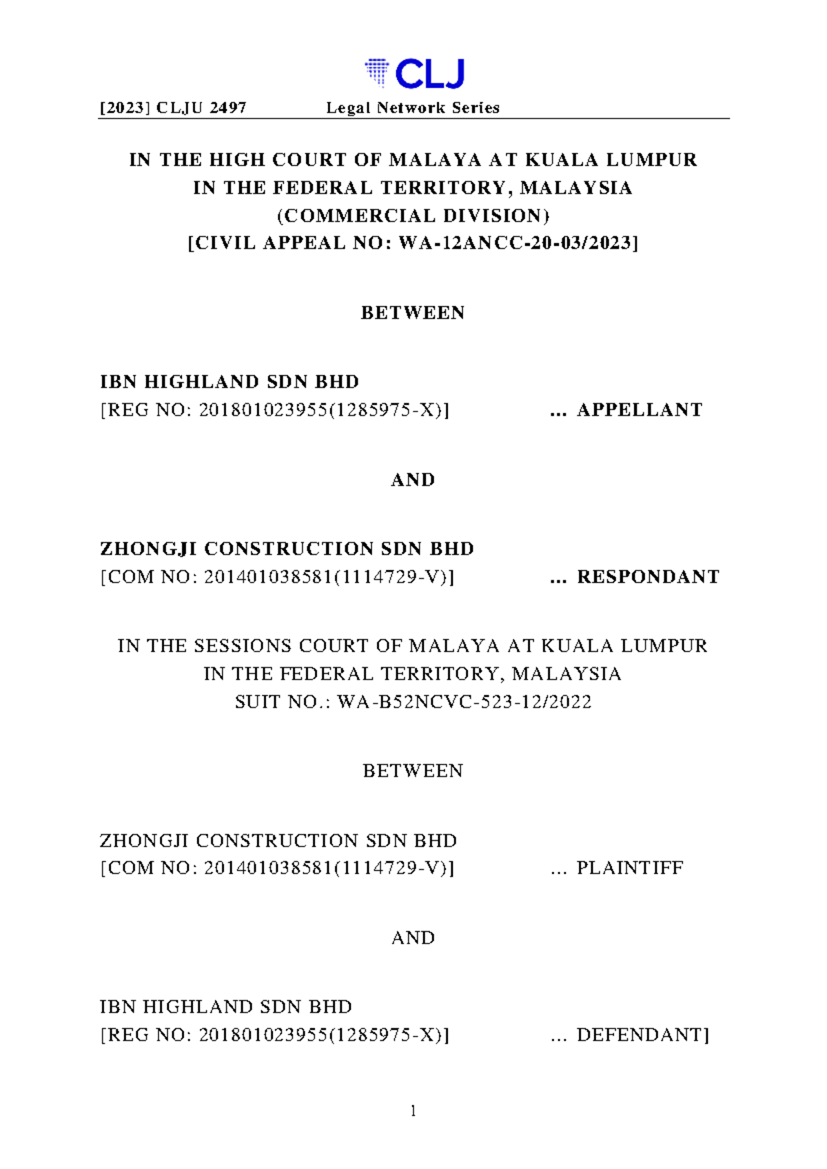 IBN Highland SDN BHD - An example case of section 10 of the Arbitration ...