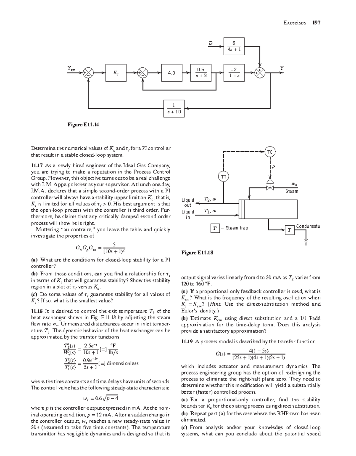 Exercises on PI Controller Stability and Process Control (D Ysp Kc 6 4s ...