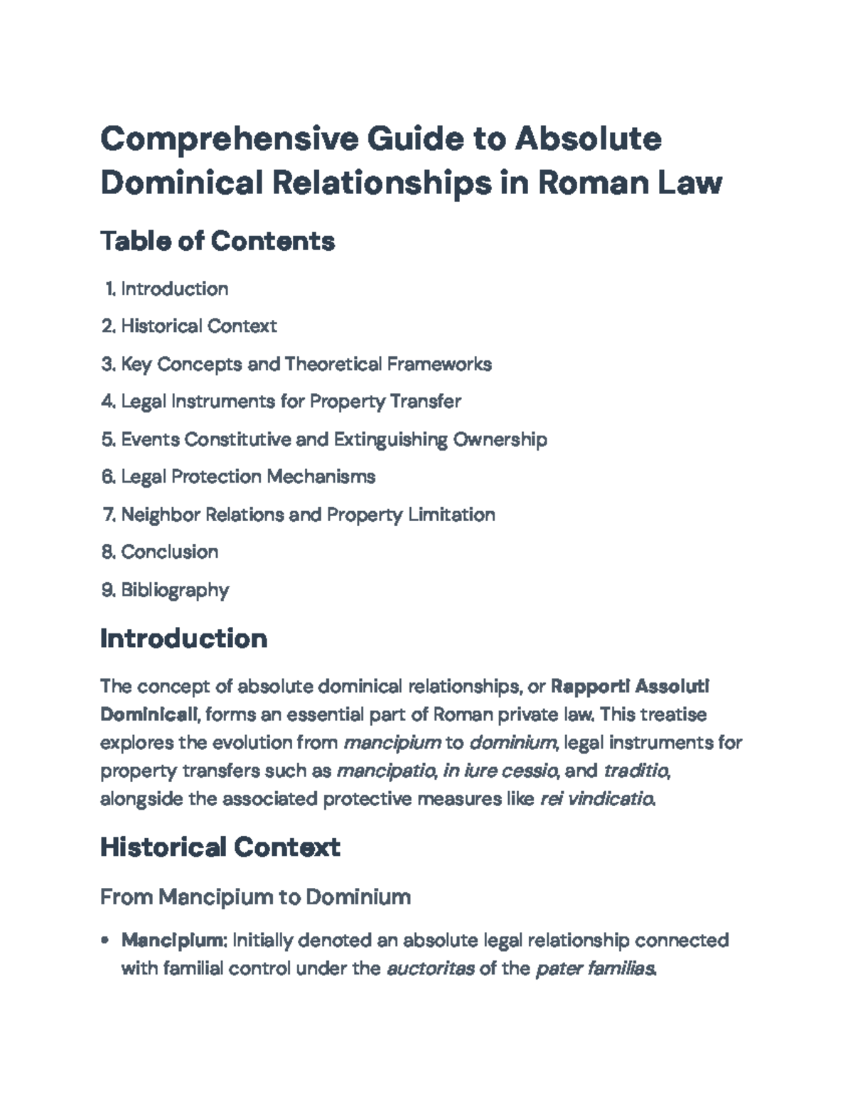 Exploring Absolute Dominical Relationships in Roman Law: An Overview ...