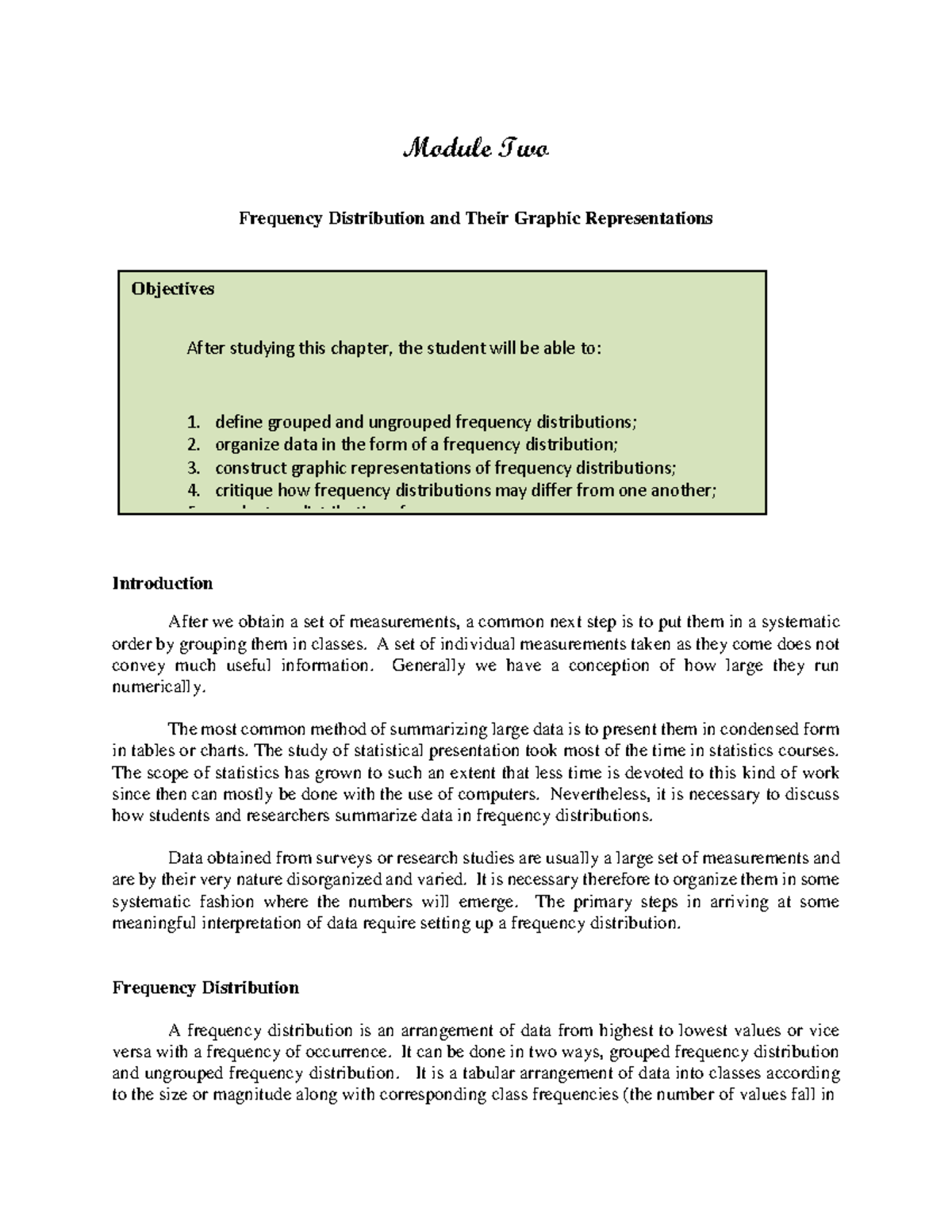 Statistical Methods (STAT101) - Insights into Frequency Distribution ...