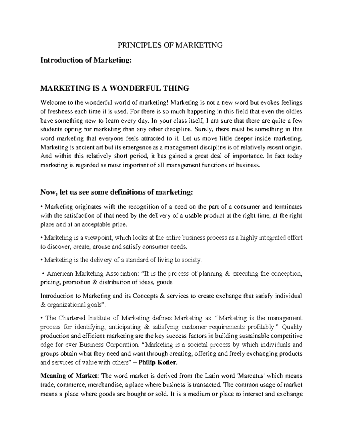 Principles of Marketing (MKT 101): Introduction to Key Concepts and ...