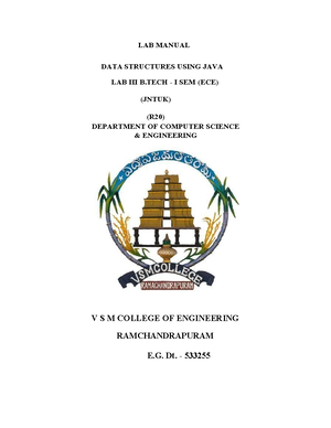 Data Structures Lab Manual - CSE Program Outcomes & Experiments - Studocu