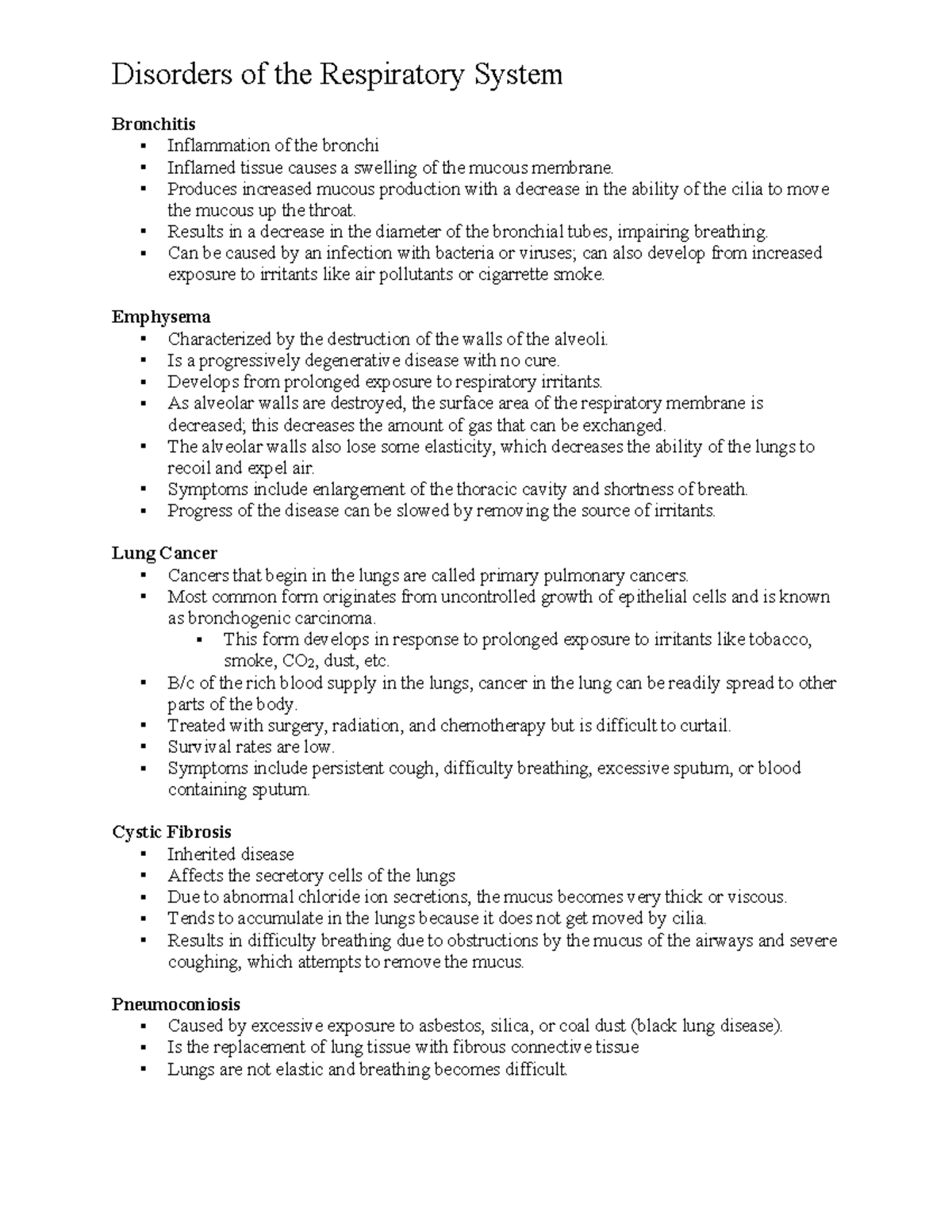 Disorders of the Respiratory System - Bronchitis § Inflammation of the ...