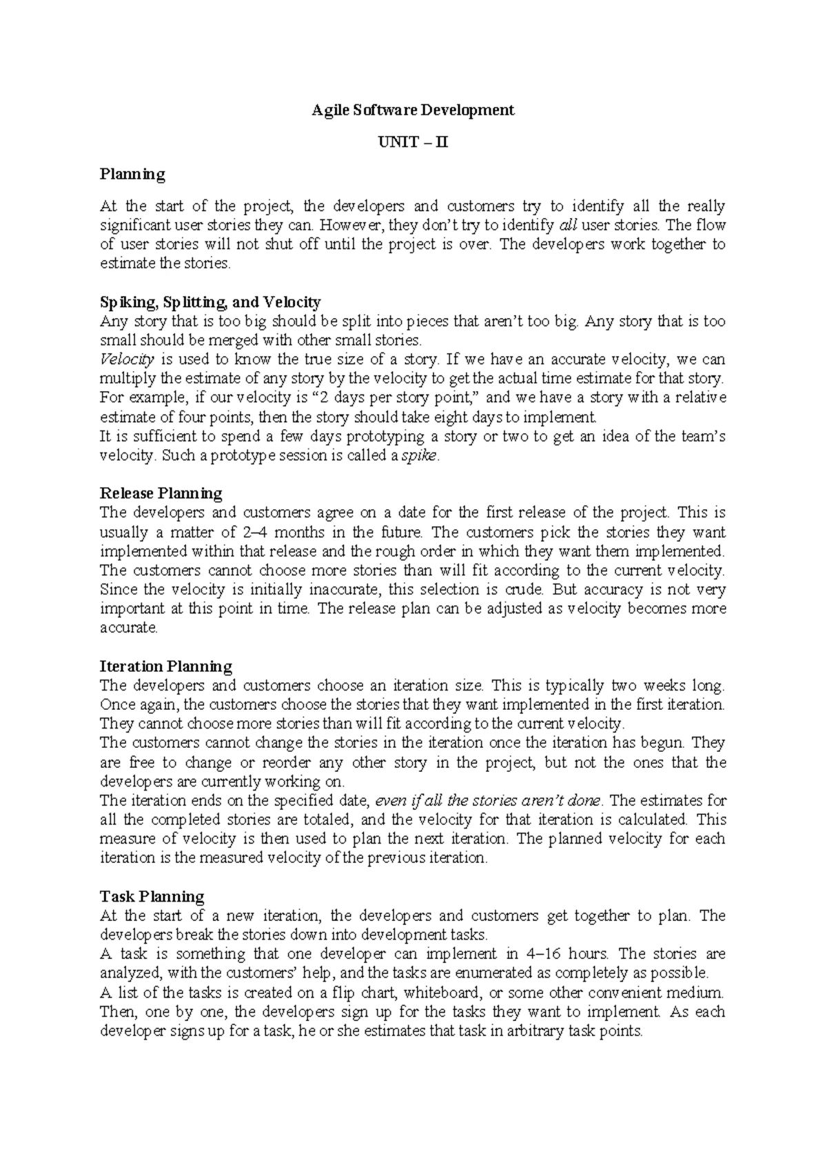 PE851IT Agile Software Development Syllabus - 2023-2024 - Studocu