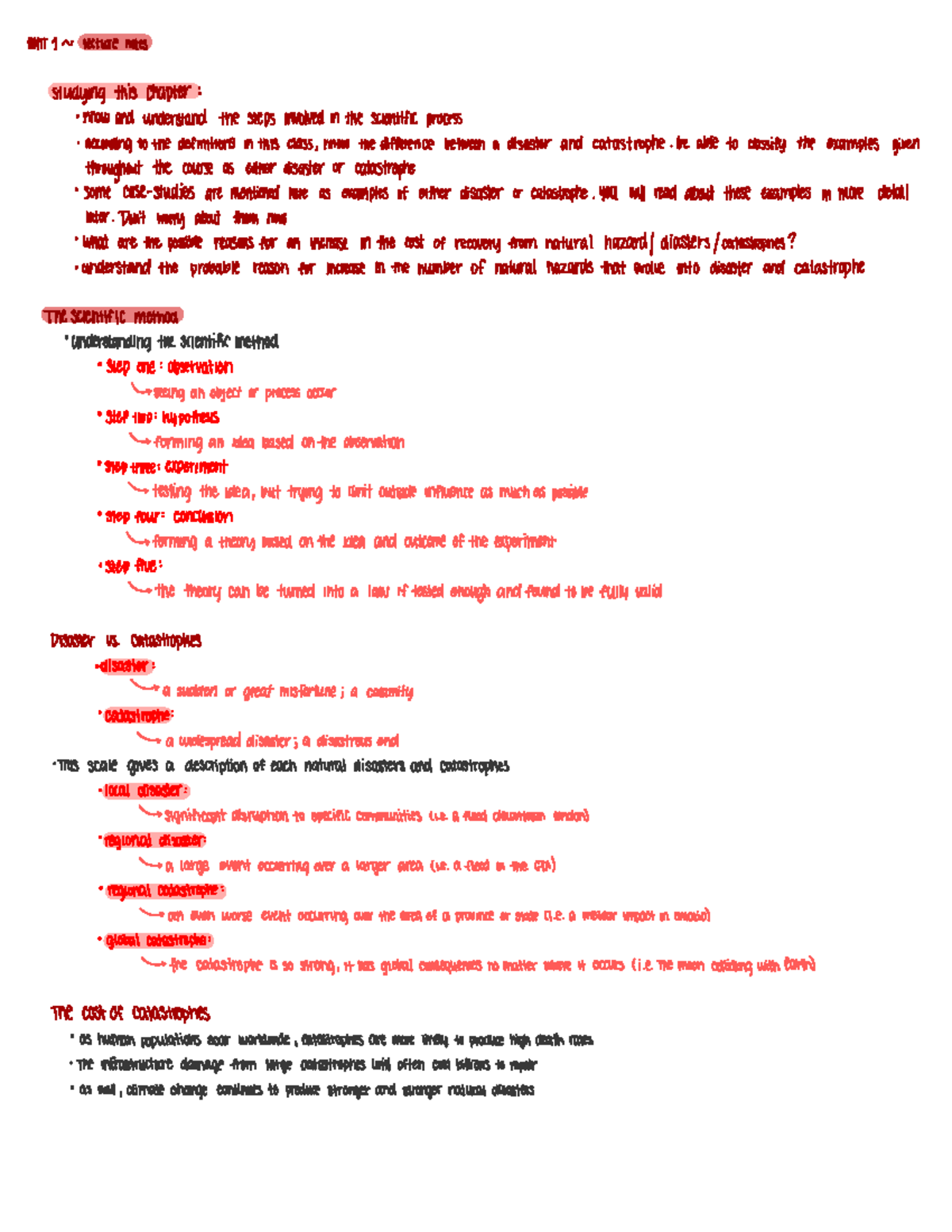 Earth SCI 2240 - Lecture Notes on Scientific Process & Disasters - Studocu