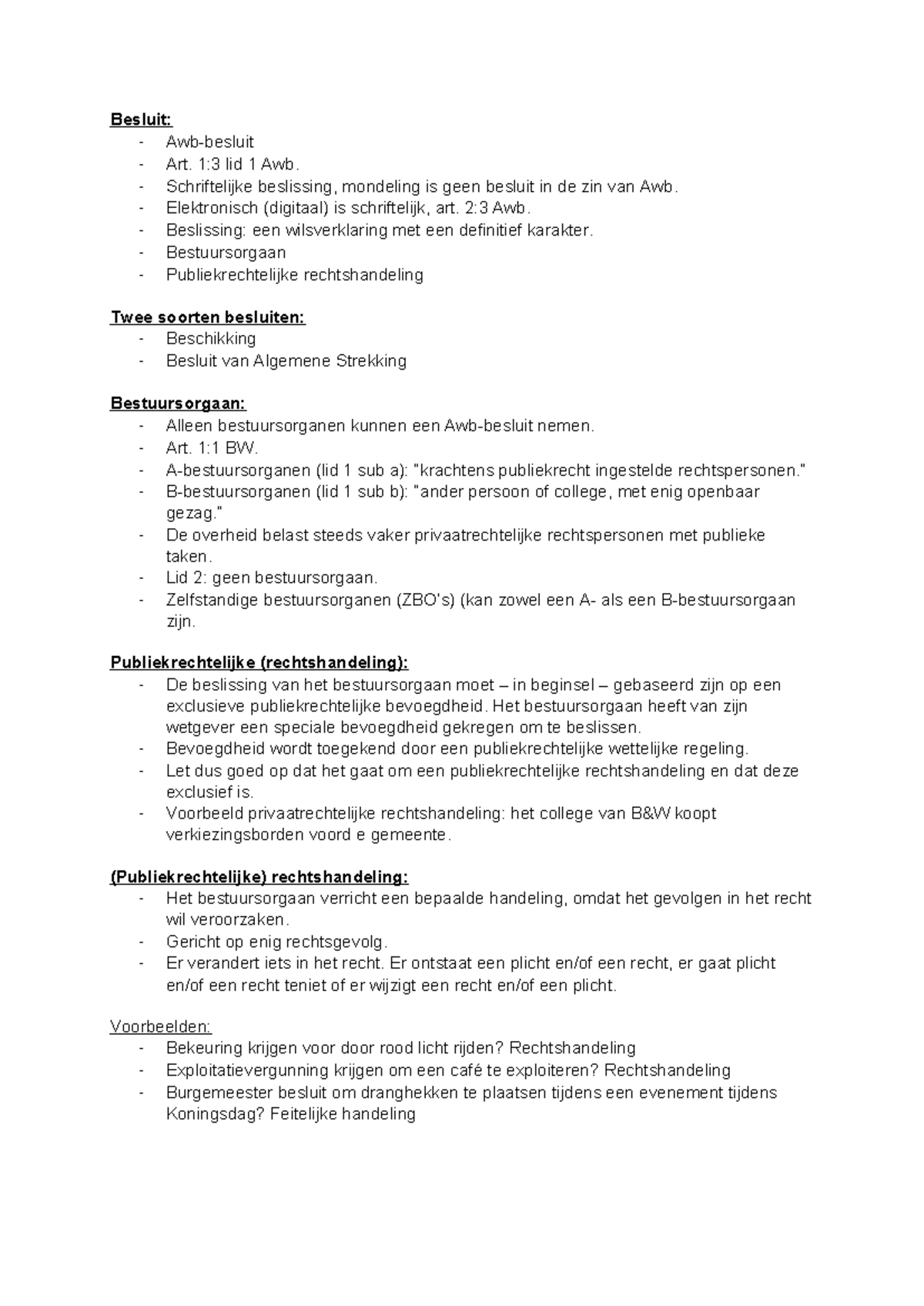 Bestuursrecht Periode 4 Kennisweek 2: Besluiten en Publiekrecht ...