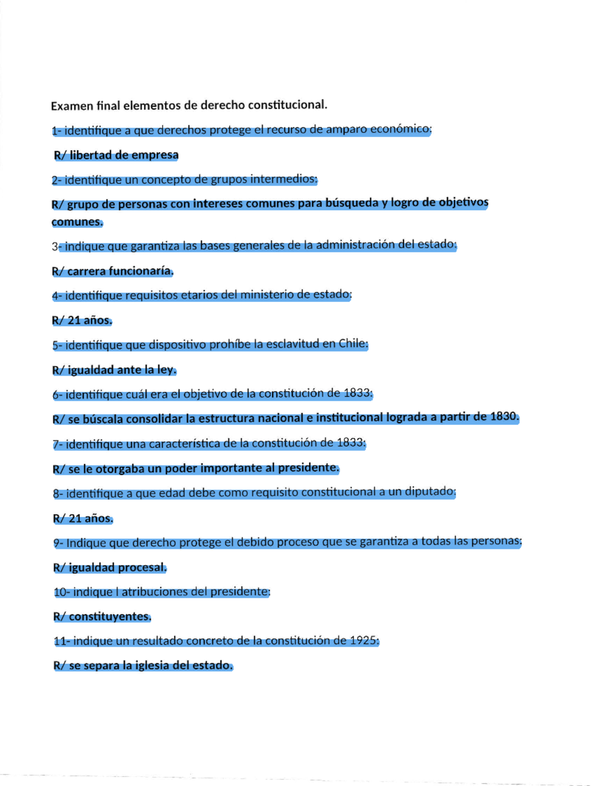 Examen Final Unificado de Derecho Constitucional - Elementos Clave ...