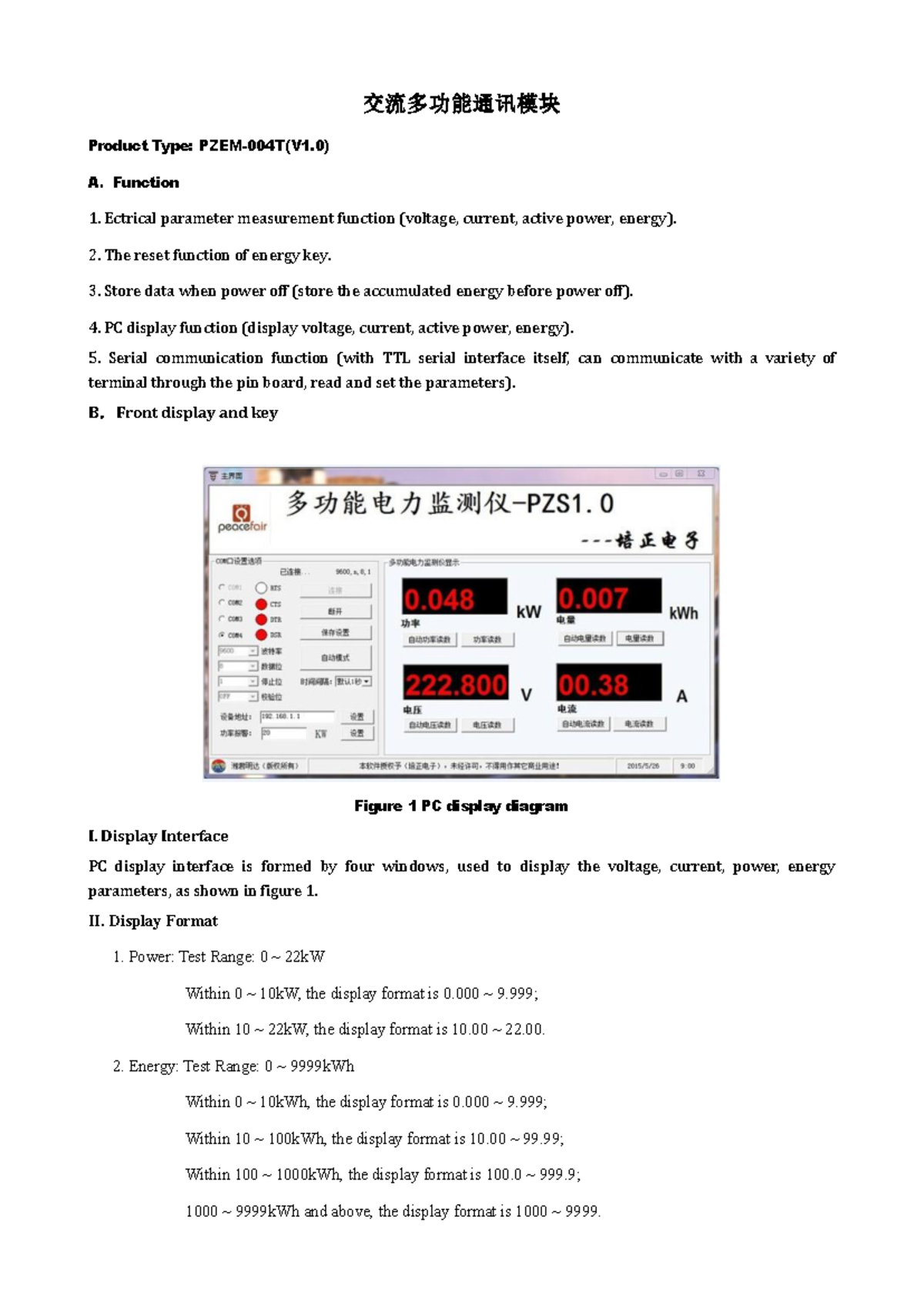 PZEM-004T Specification: Multi-Function Communication Module - Studocu