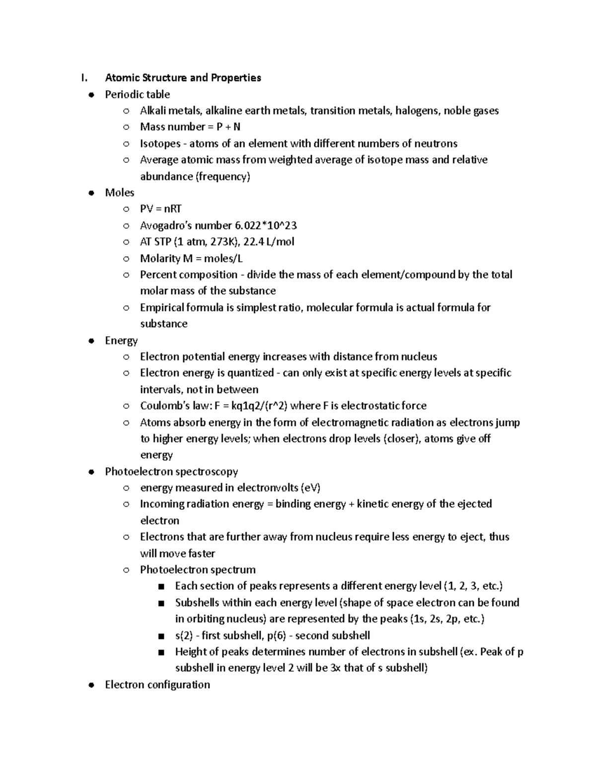 AP Chemistry Final Exam Study Guide: Key Concepts & Reactions - Studocu