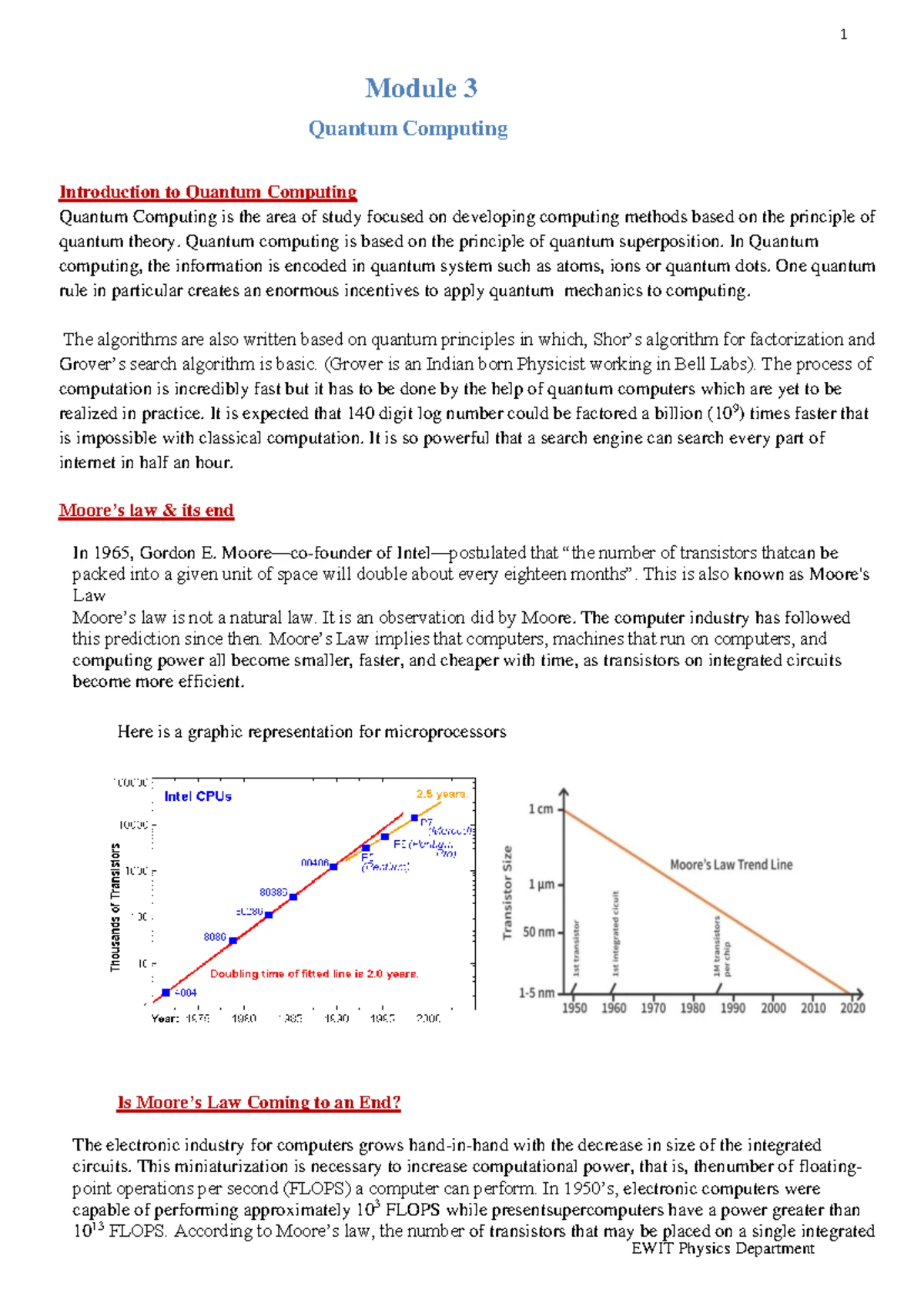 Engineering Physics (Module 2) - Quantum Mechanics Overview and Key ...