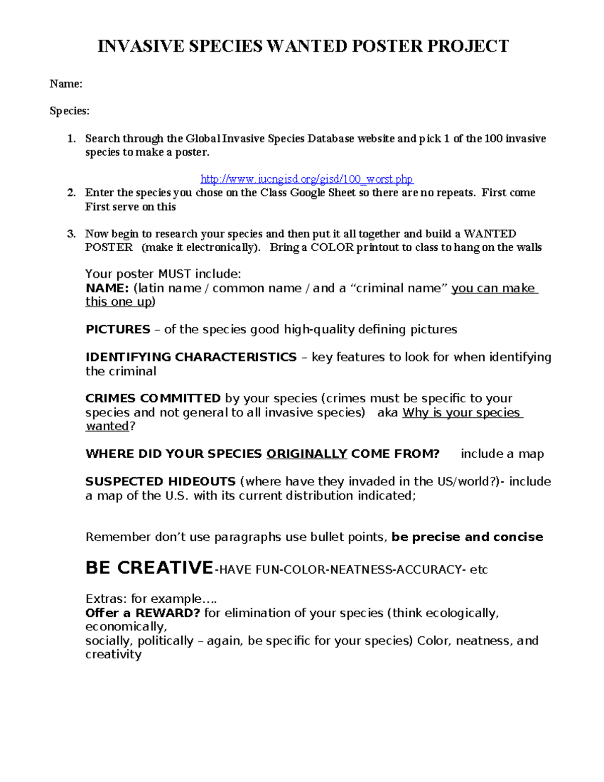 Invasive Species Wanted poster 2024 - INVASIVE SPECIES WANTED POSTER ...