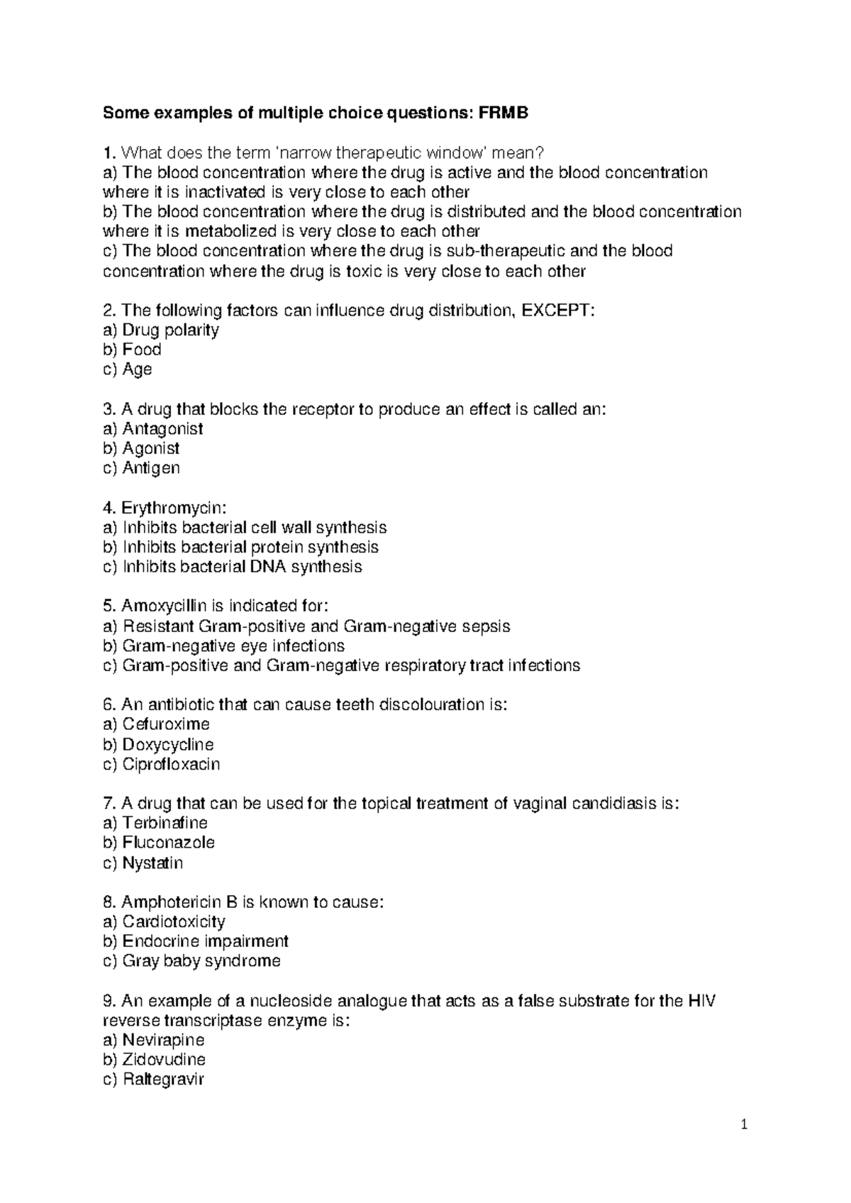FRMB Multiple Choice Questions Examples and Answers - Studocu