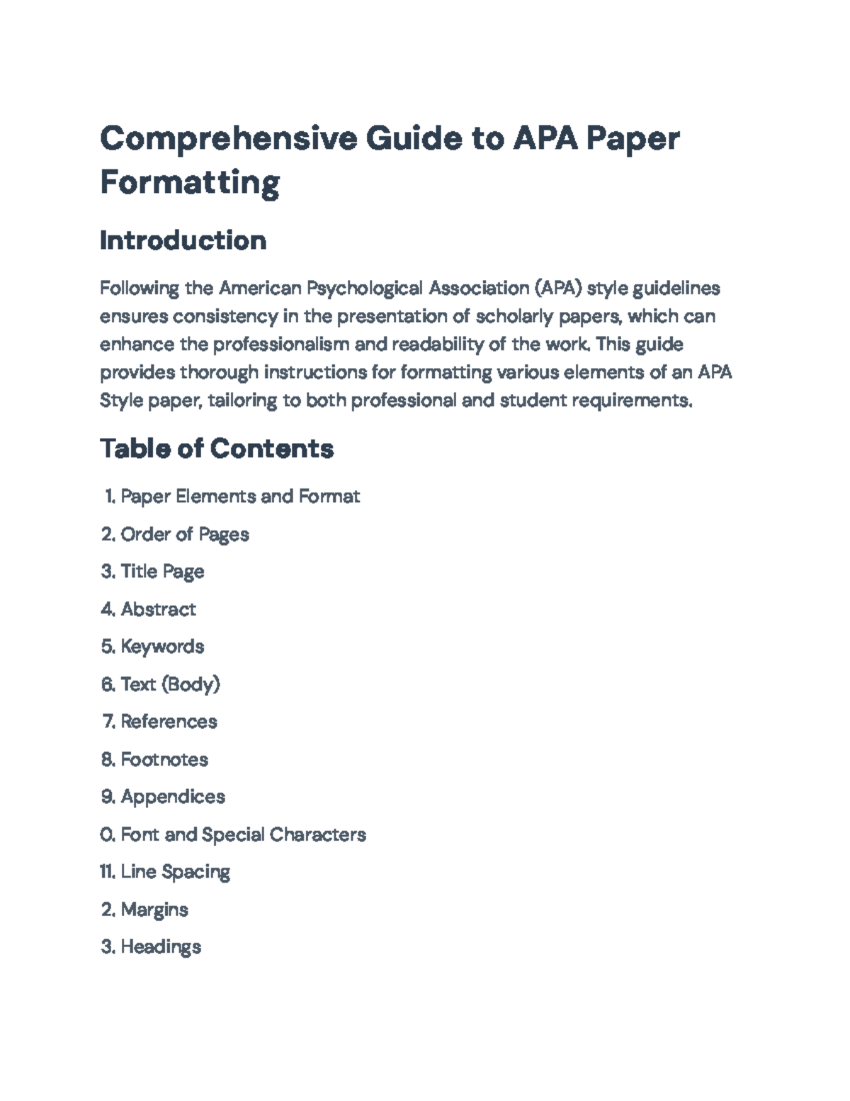 Comprehensive Guide to APA Formatting and Style for Papers ...