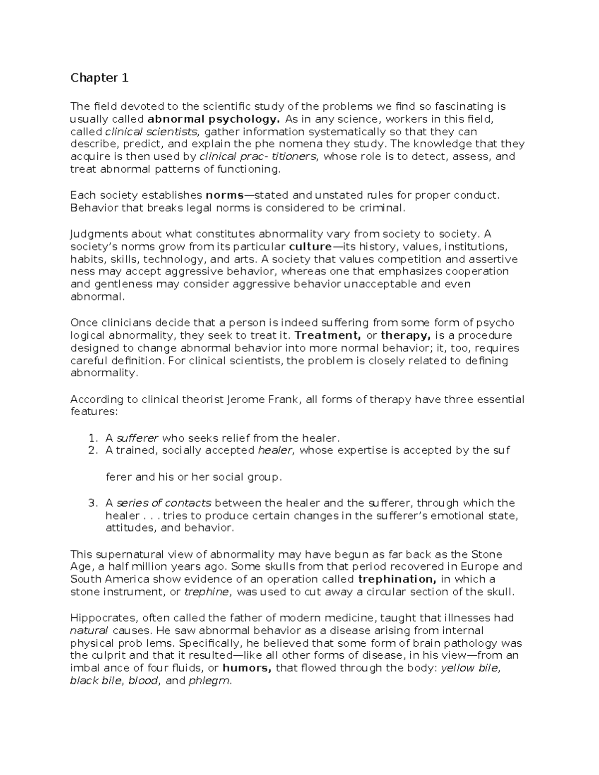 Abnormal Psychology (PSY 101): Overview of Diagnosis, Models ...