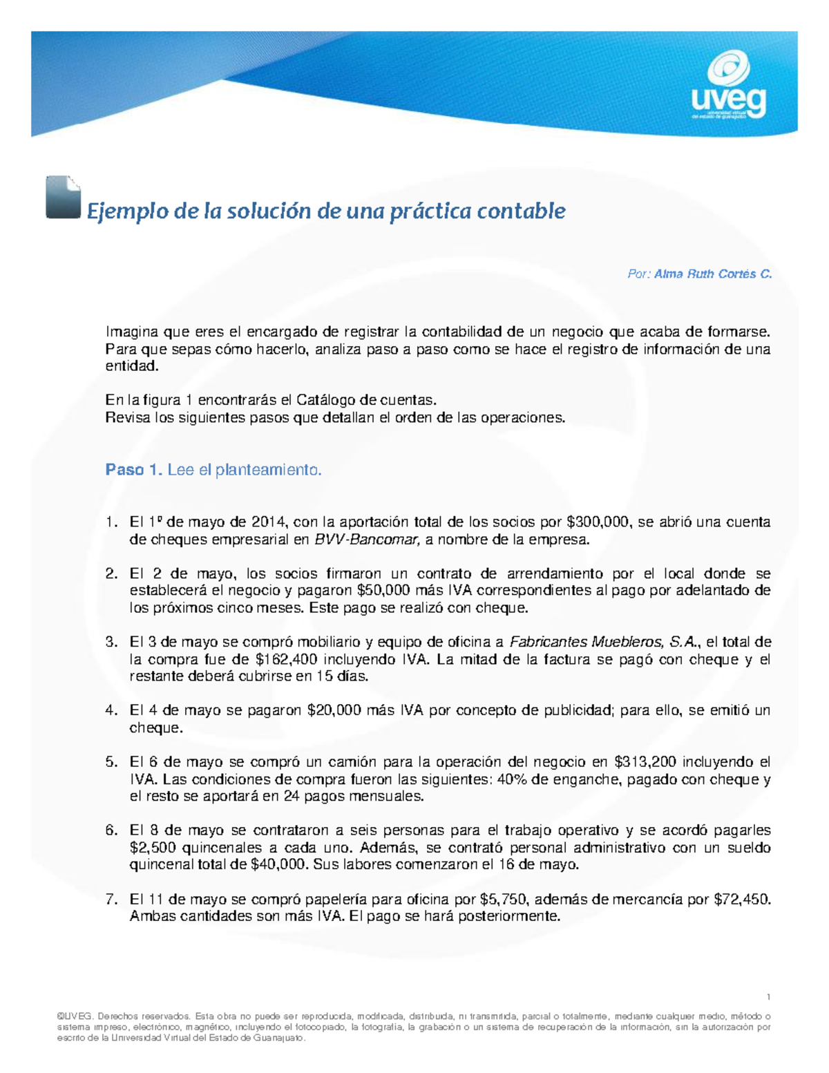 Ejemplo de práctica contable financiera - Contabilidad 101 - Studocu