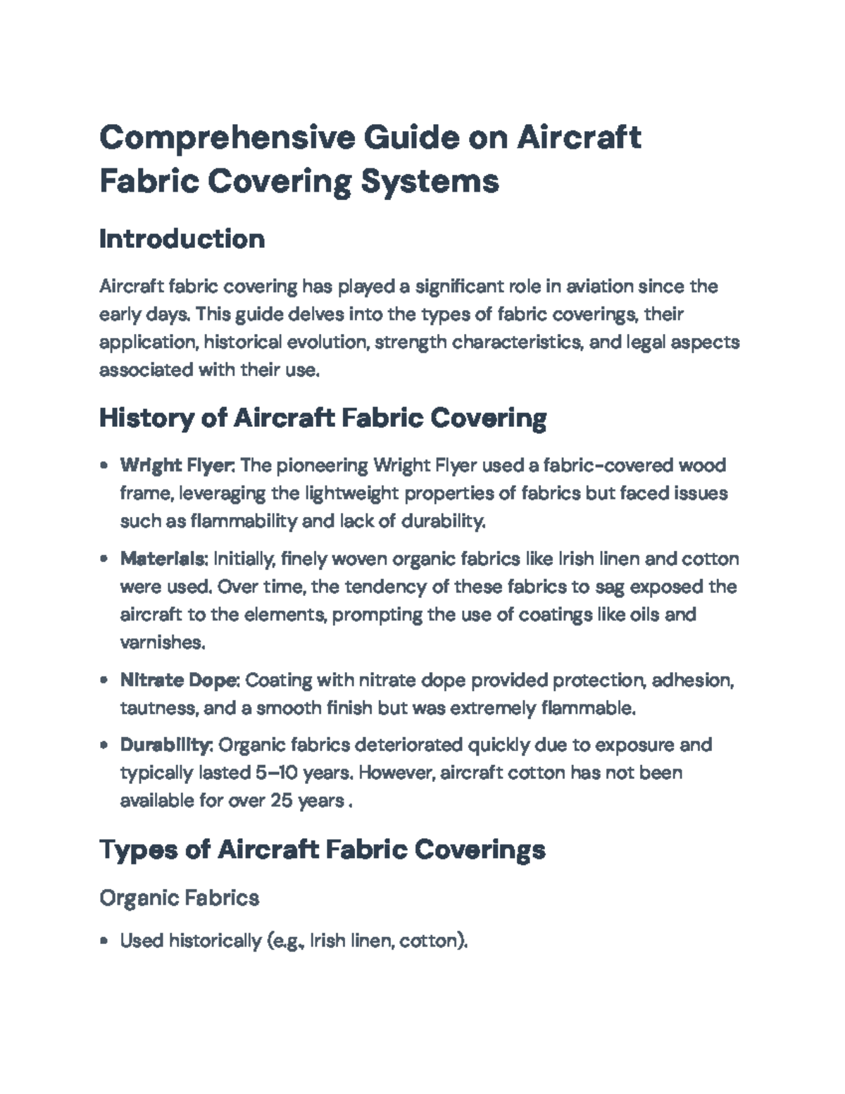 Comprehensive Guide to Aircraft Fabric Covering Systems - Comprehensive ...