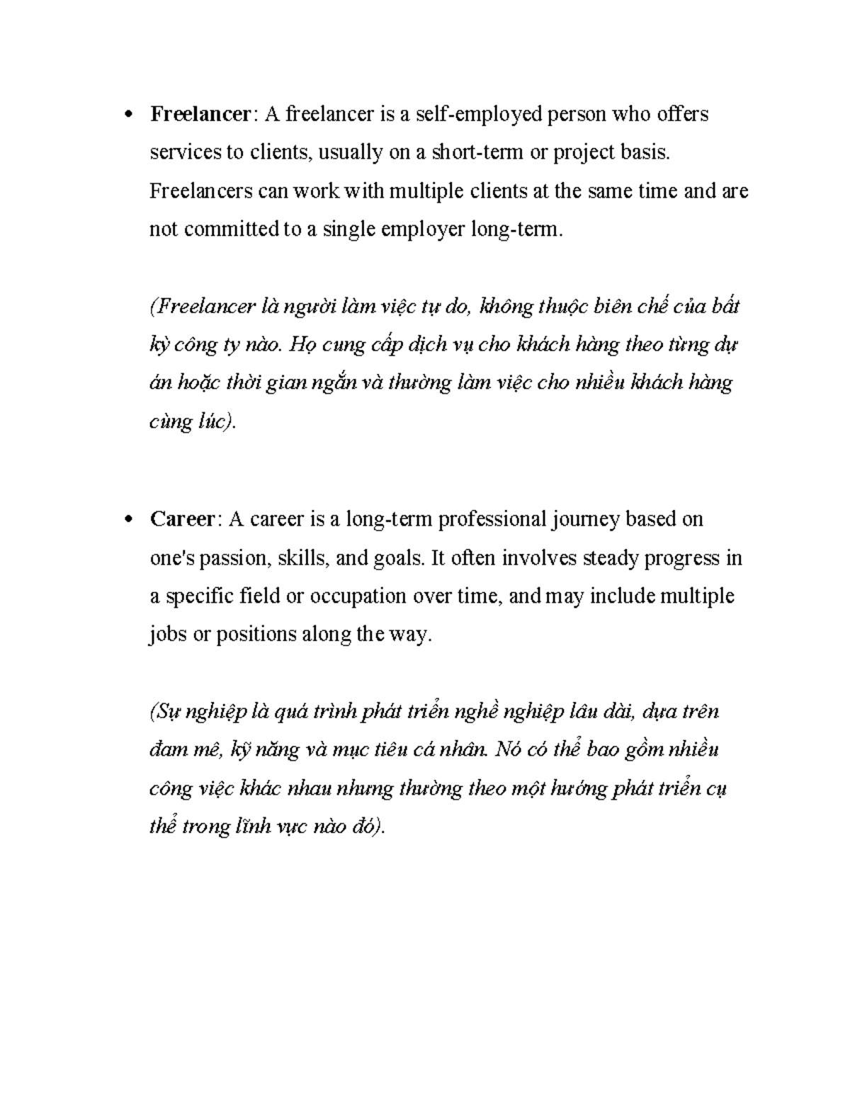 Freelancer vs Career: Pros and Cons Analysis for Career Choices - Studocu