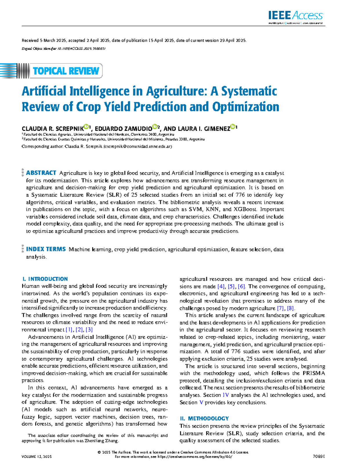 AI in Agriculture: Systematic Review of Crop Yield Prediction ...