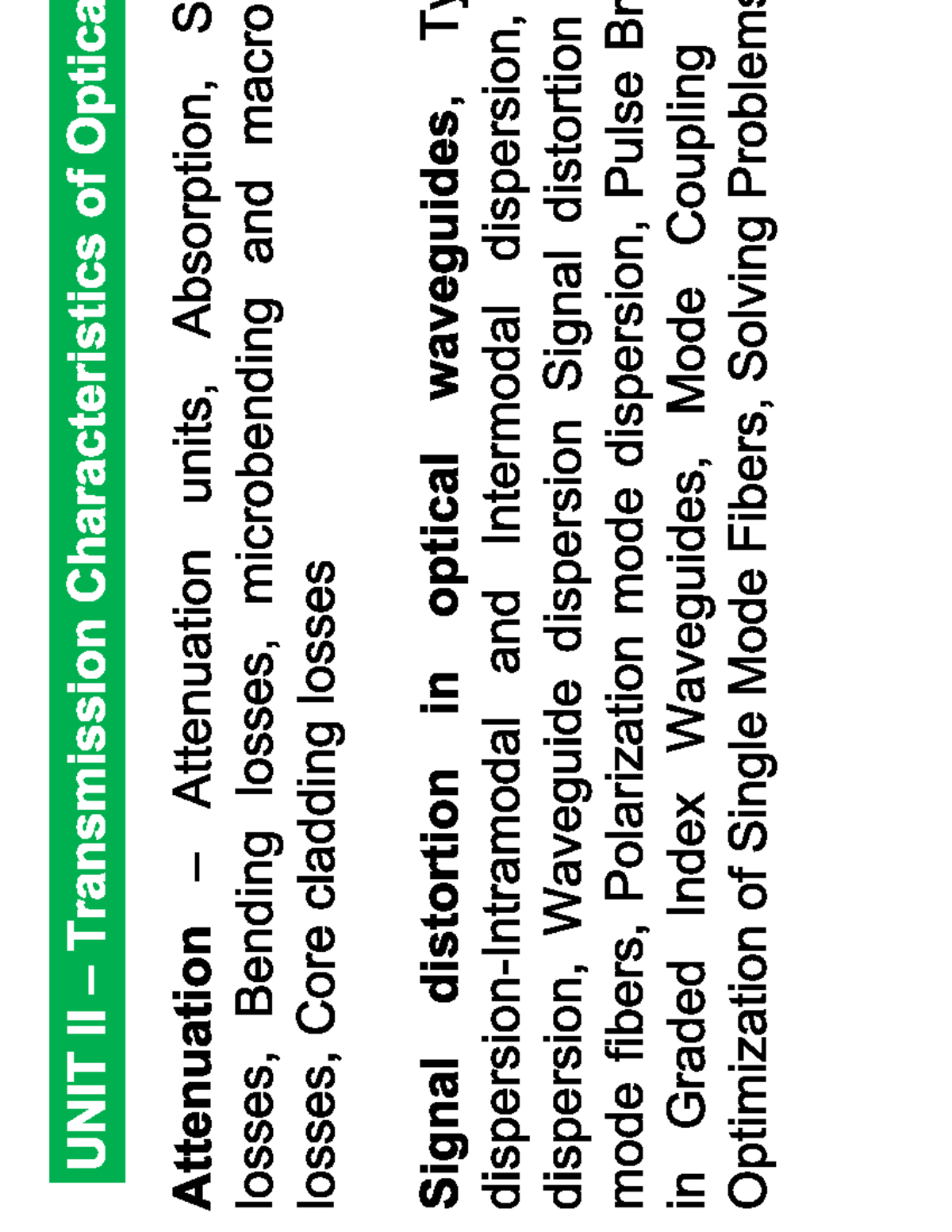 Comprehensive Notes on Optical Attenuation and Signal Distortion ...