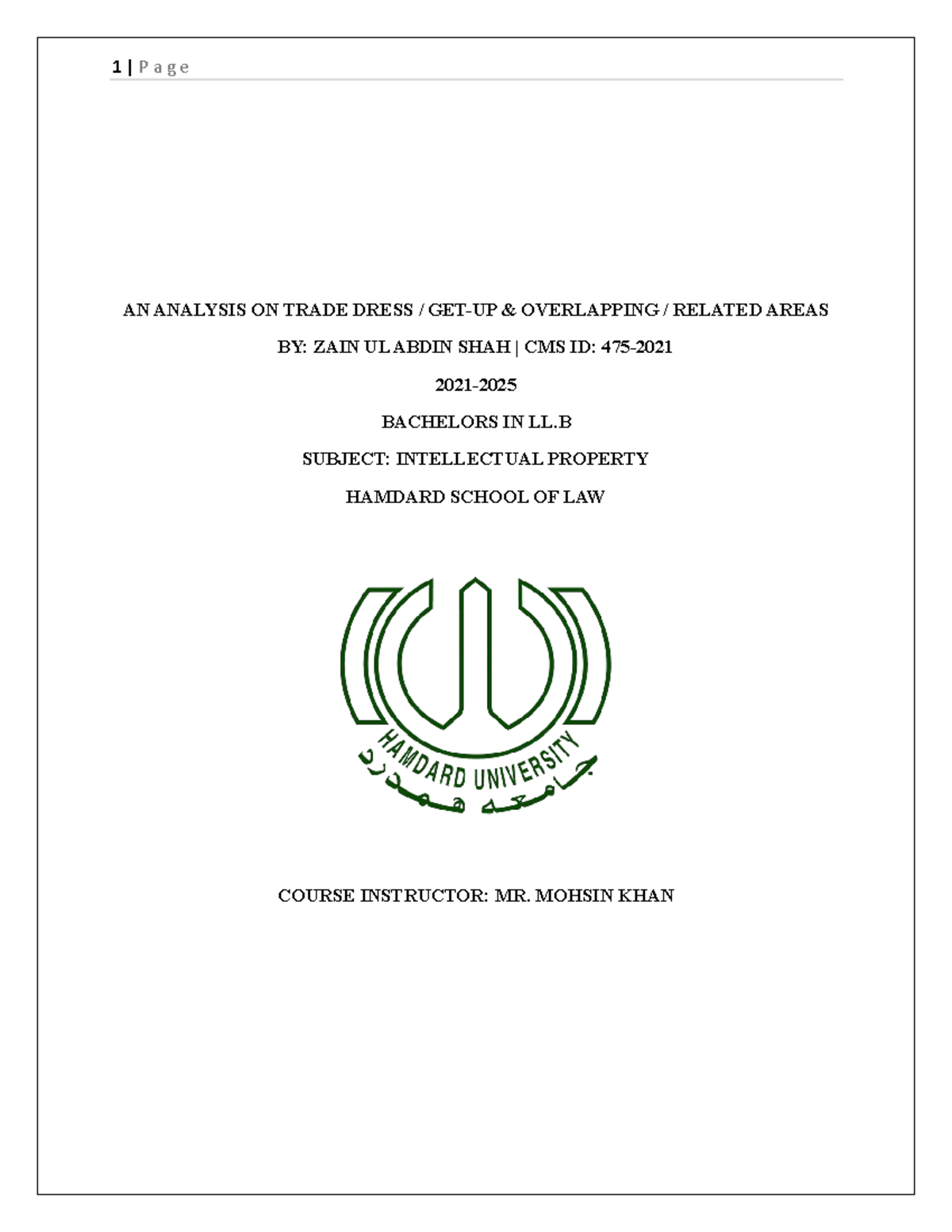 Trade Dress Analysis: Legal Foundations & Challenges in IP (LL.B) - Studocu