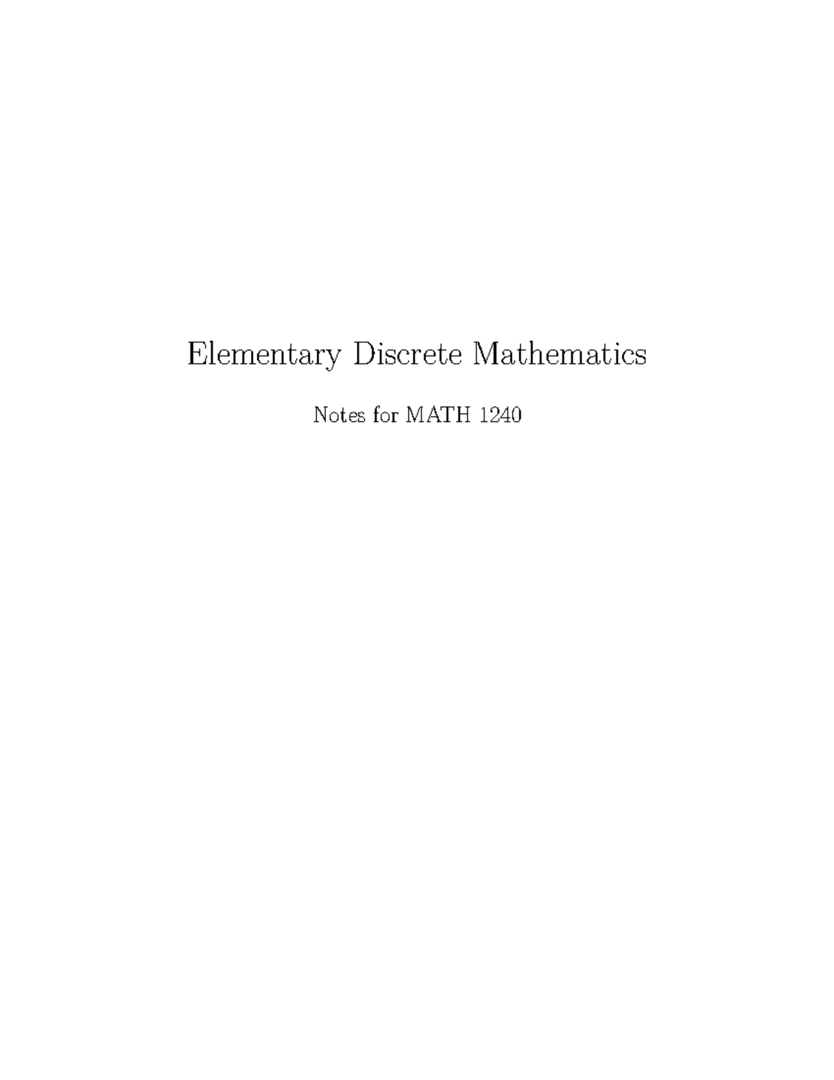 Math 1240 Essential Local Notes: Discrete Mathematics 2024-2025 - Studocu