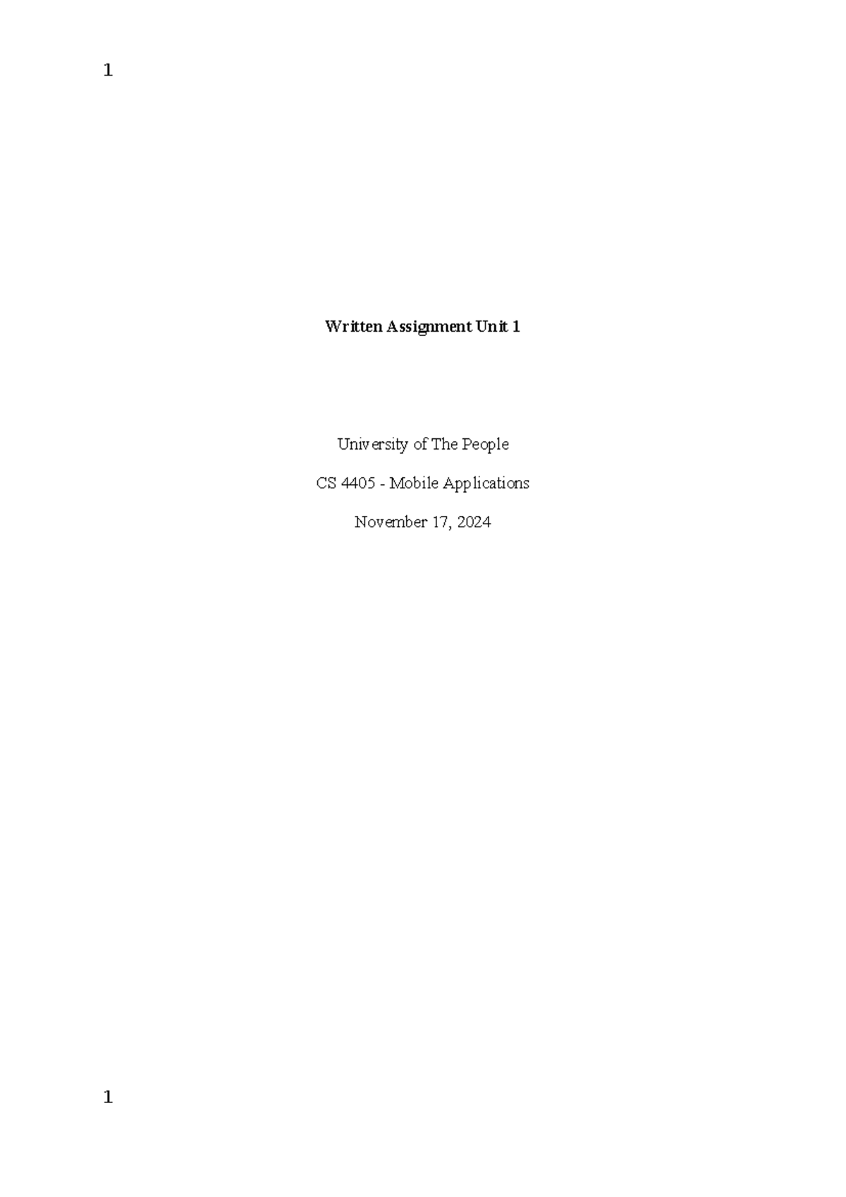 CS 4405-01 - AY2025-T2-Written Assignment Unit 1 - Written Assignment ...
