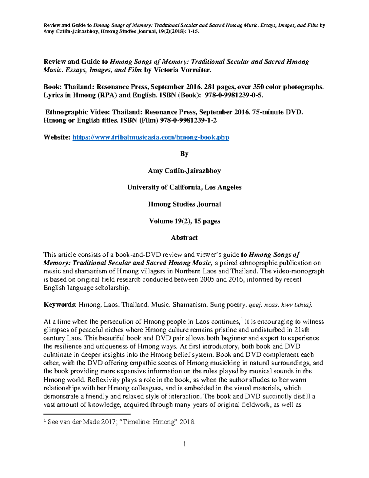 Review of Hmong Songs of Memory: Secular and Sacred Music Insights ...