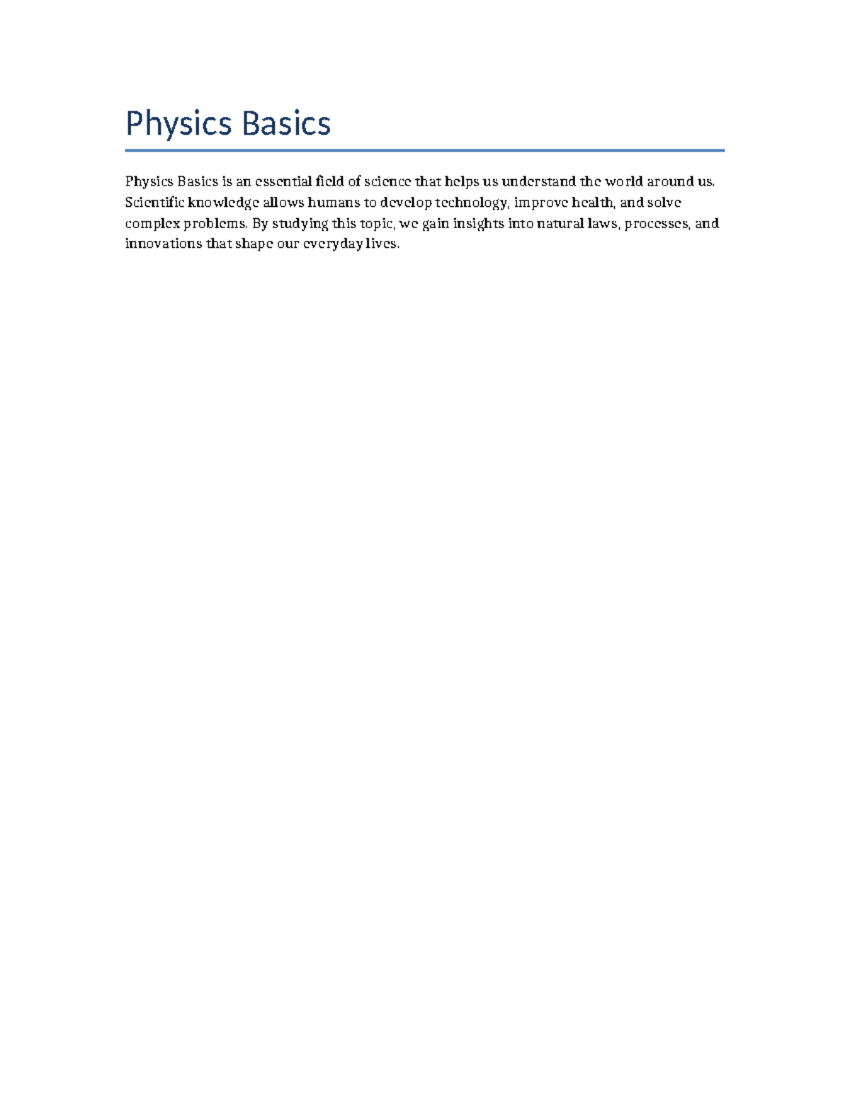 Science 1 Physics Basics - Thống Kê Ứng Dụng - Physics Basics Physics ...