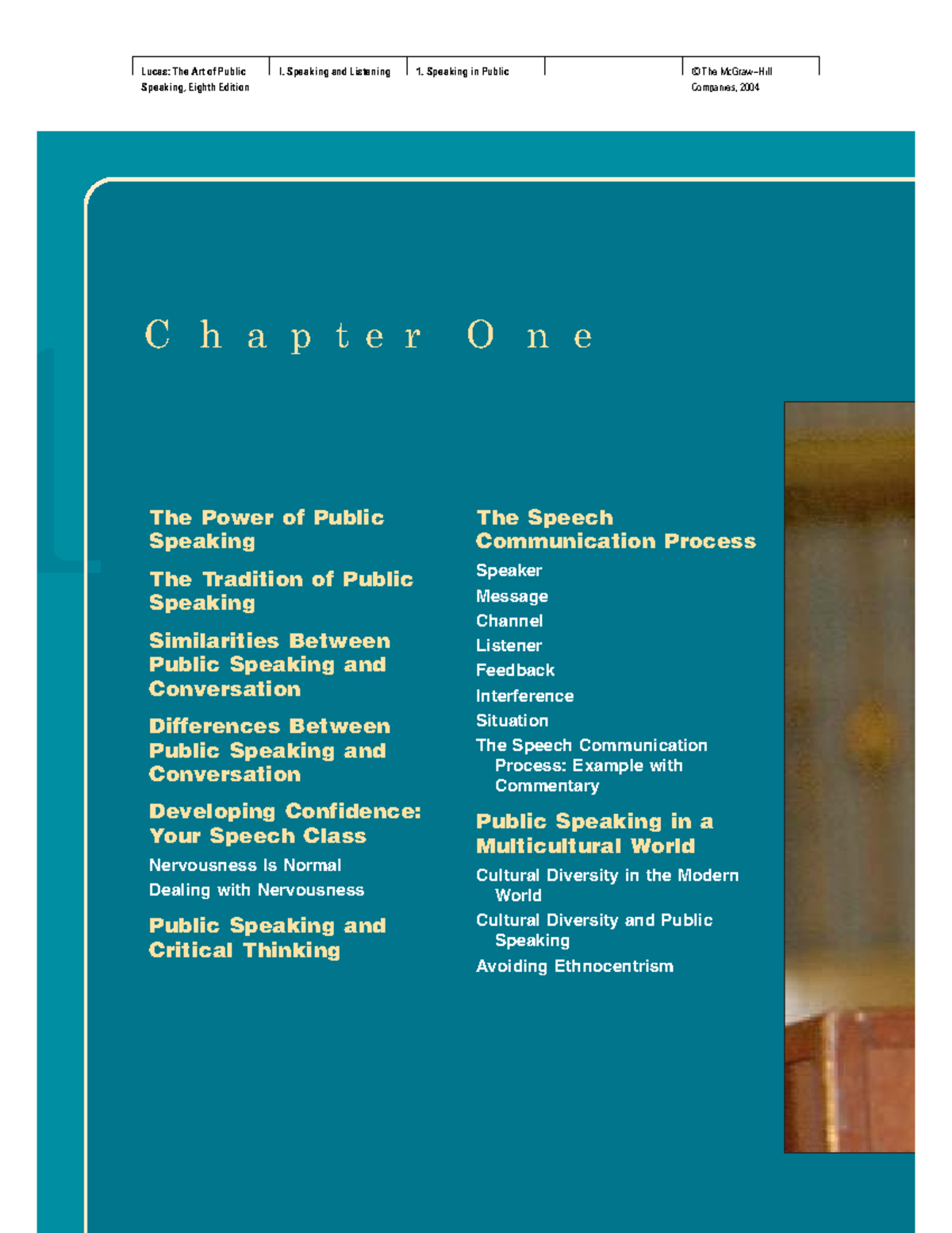 Comm110: Lucas - The Art of Public Speaking, Chapter 1 Overview - Studocu