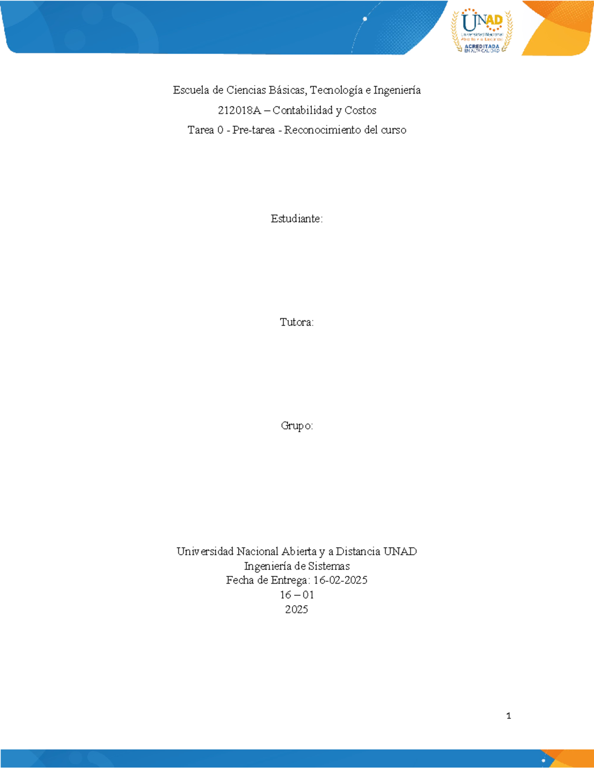 Tarea 0: Reconocimiento del Curso de Contabilidad y Costos 212018A - Document Preview