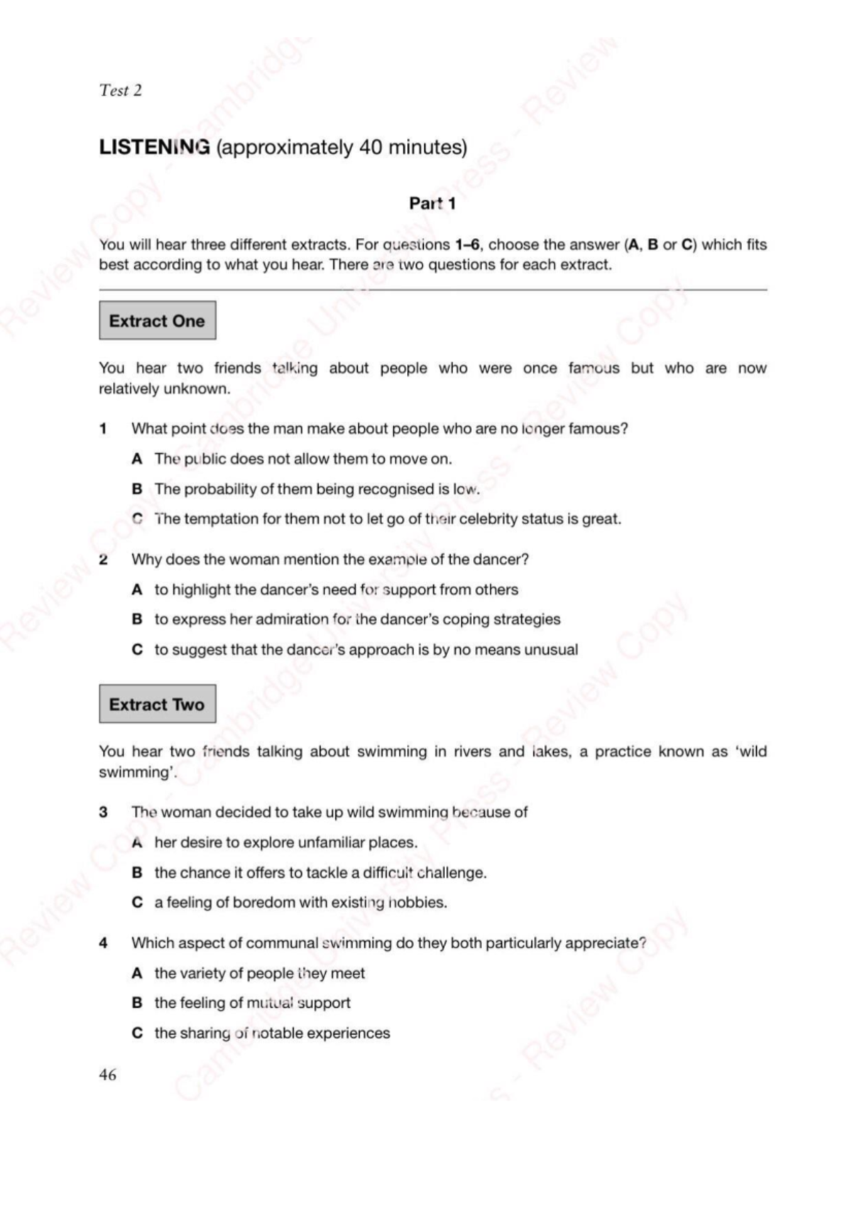 Listening Practice 2 - Cambridge Test 2 Review - Studocu