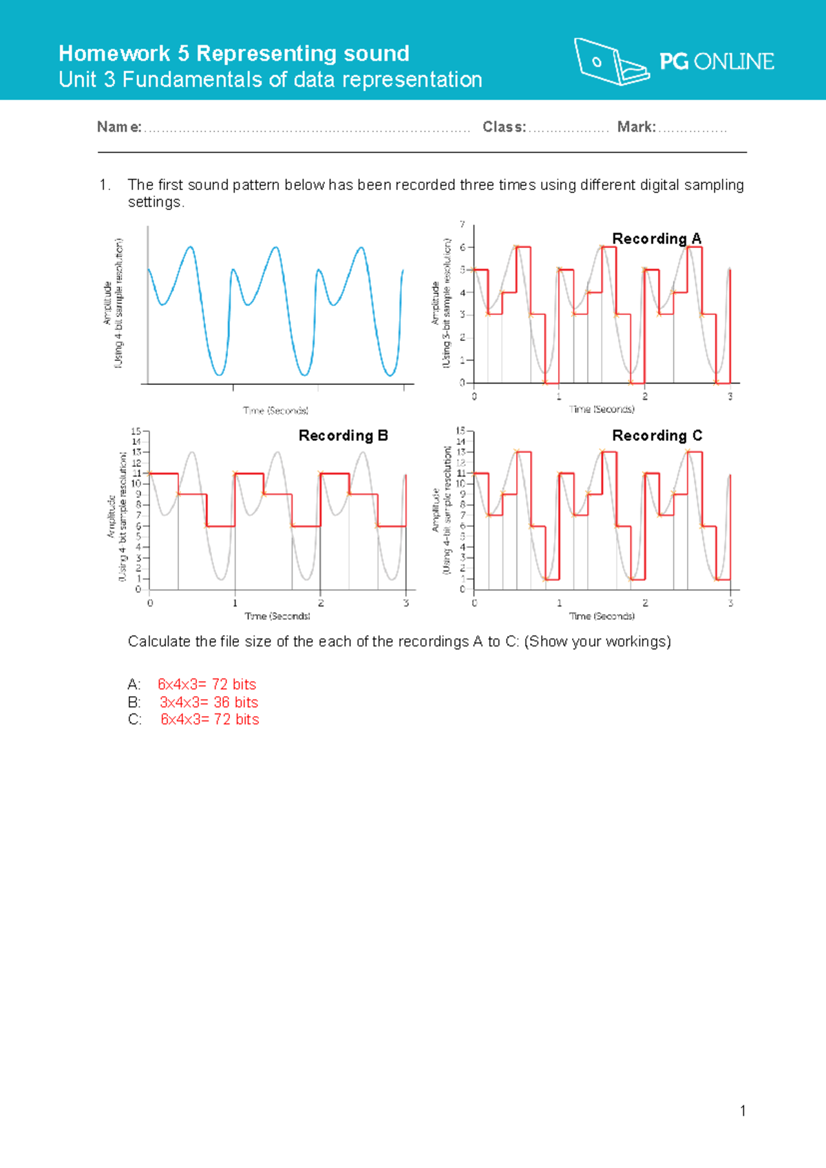 T5 Homework 5: Representing Sound and Data Calculation - Studocu