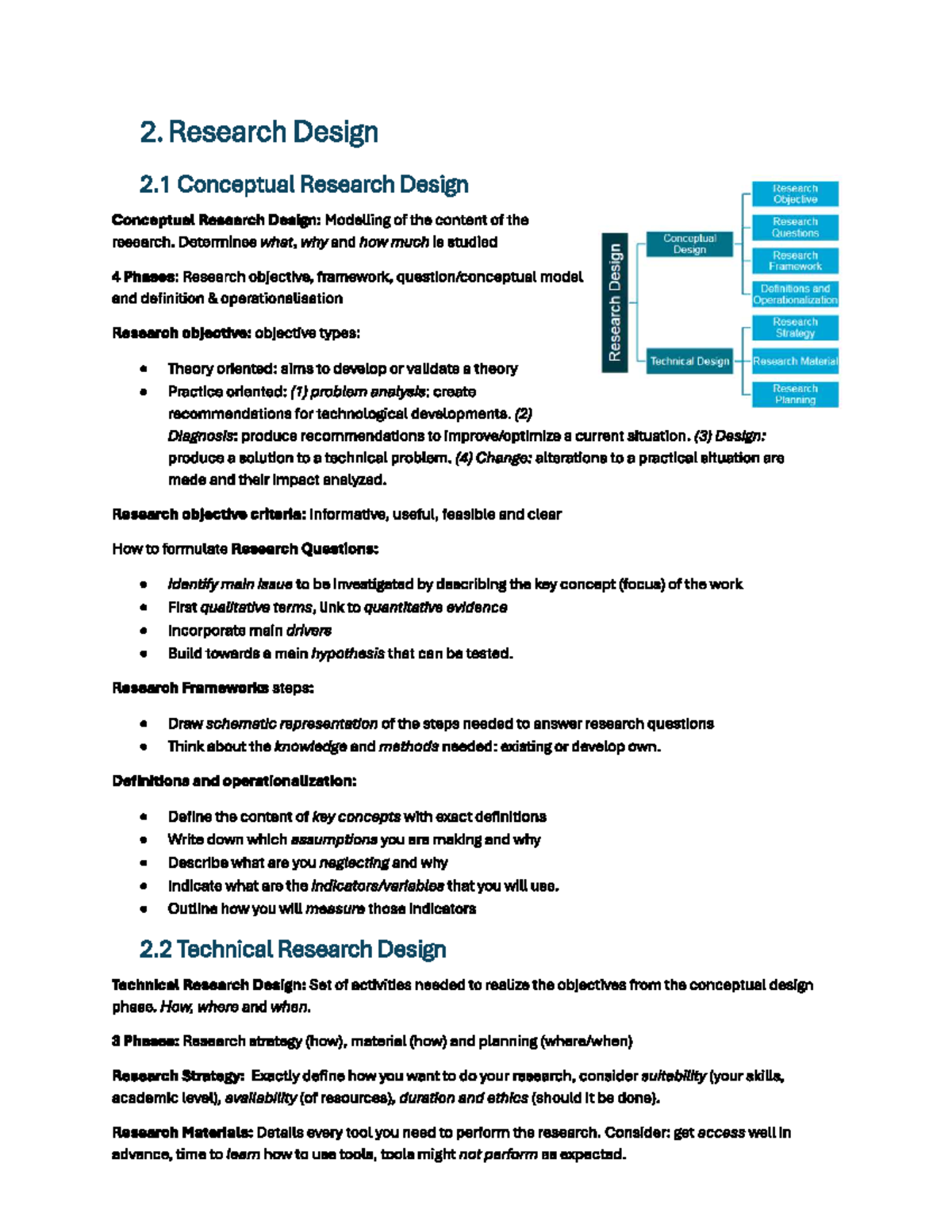 Summary of Research Methodologies - Unit 2: Conceptual & Technical ...