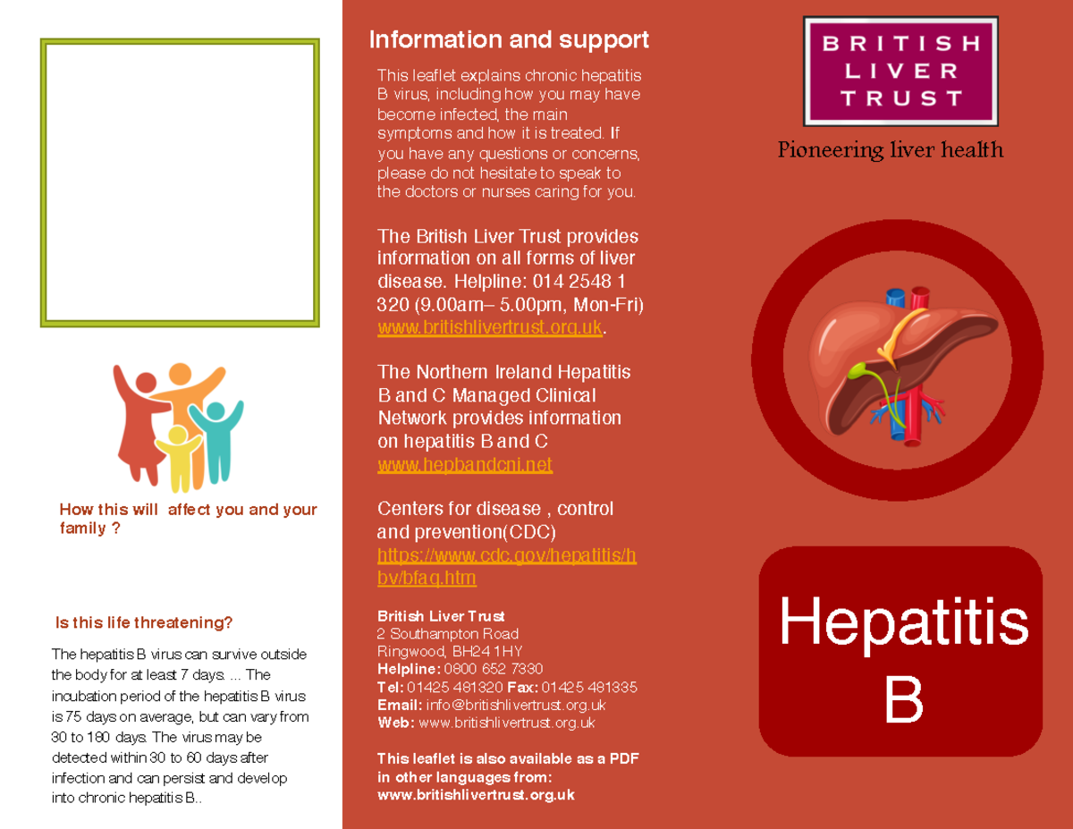 Hepatitis B - PATIENT PLAN - Hepatitis B Information and support This ...