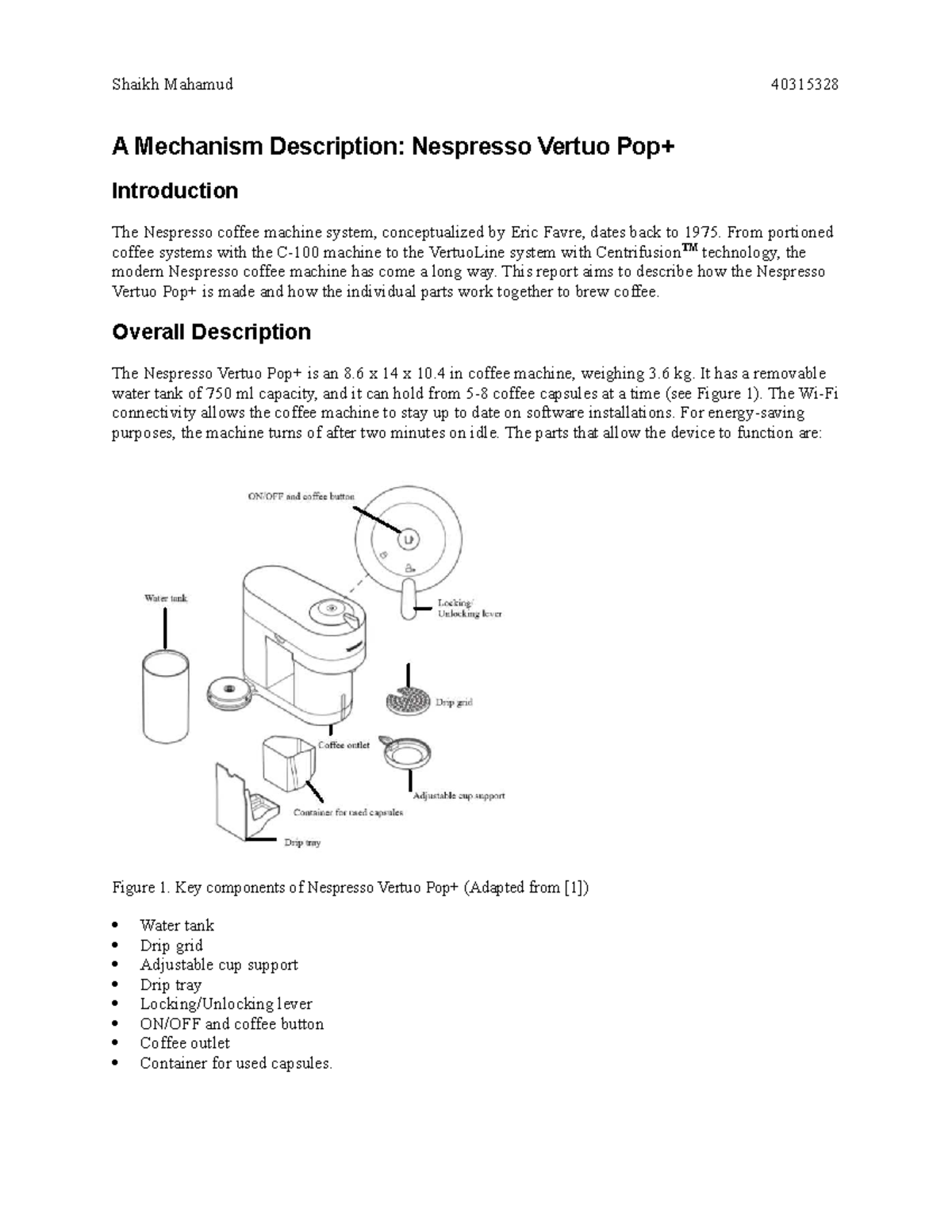 In-class writing evaluation - coffee machine - A Mechanism Description ...