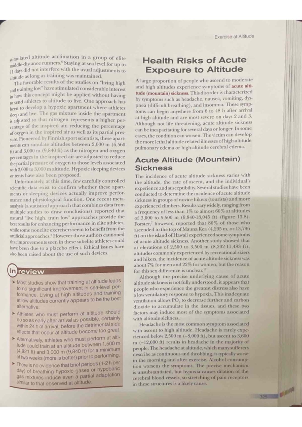 Health Risks of Acute Altitude Sickness in Elite Runners (EXS 101 ...