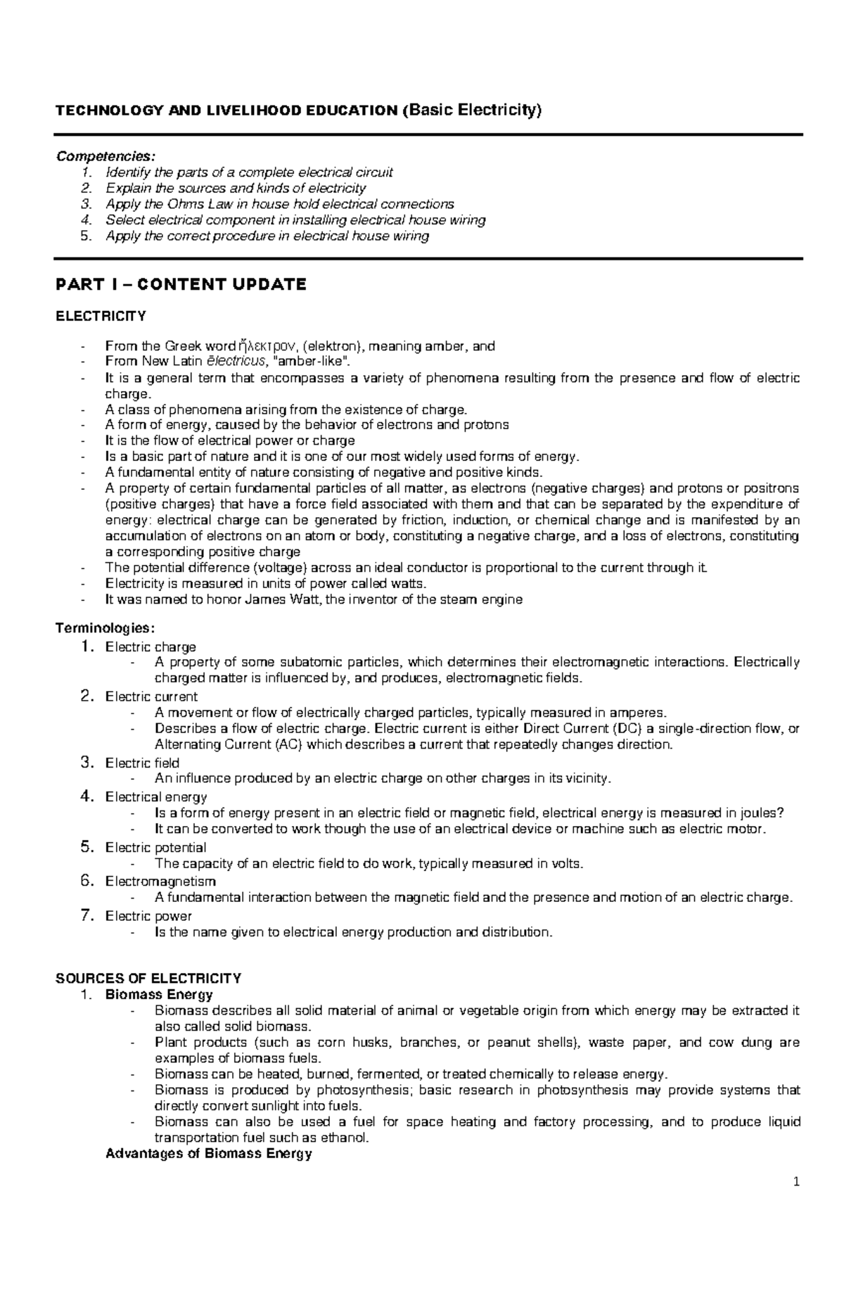 TLE - TLE LET REVIEWS - TECHNOLOGY AND LIVELIHOOD EDUCATION (Basic ...