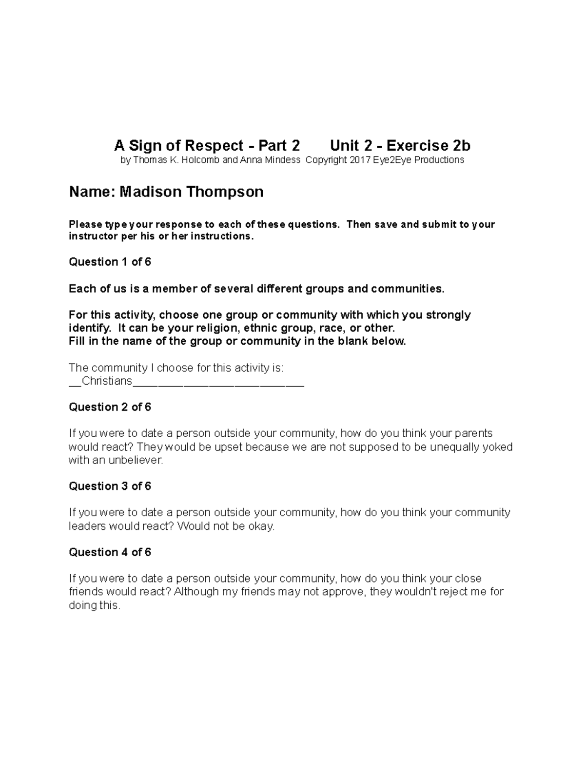 Unit 2 B 201 - ASOR Answers for Exercise 2b Assignment - Studocu