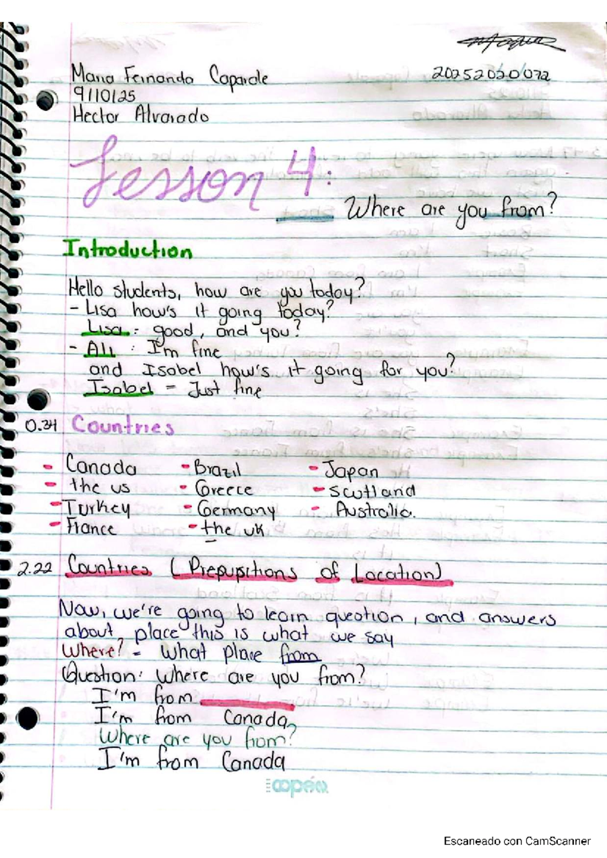 U1T4a14: Introduction to Countries and Simple Present Tense - Studocu