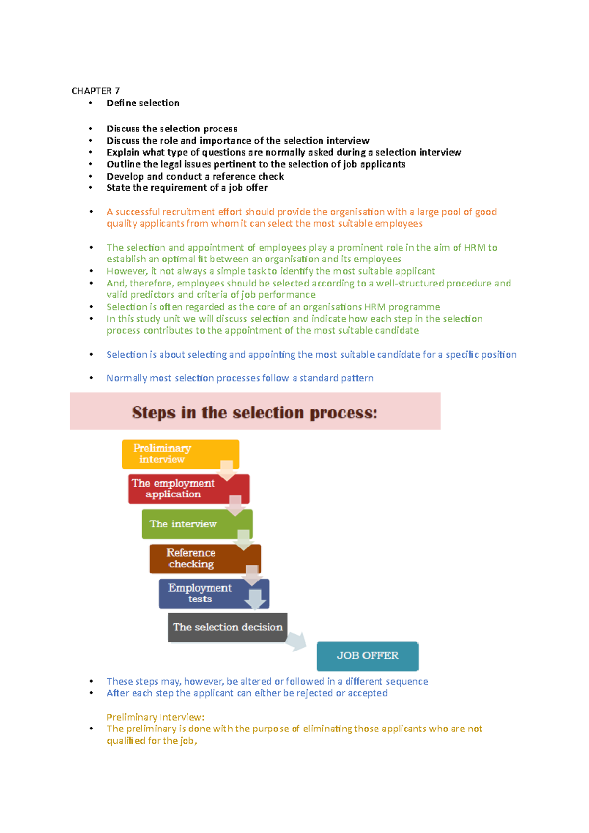 Chapter 7 - Summary Introduction to Human Resource Management - CHAPTER ...