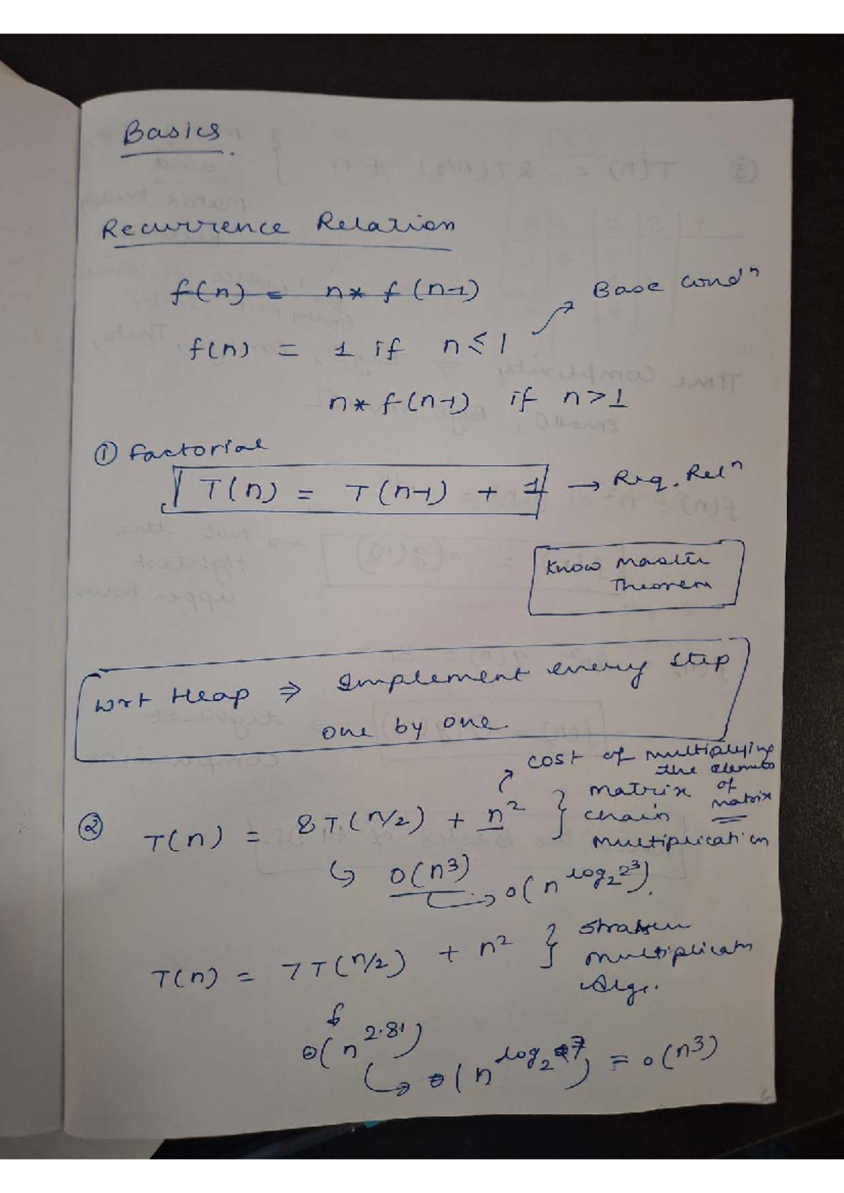 ADS Notes: Recurrence Relations and Time Complexity Analysis - Studocu