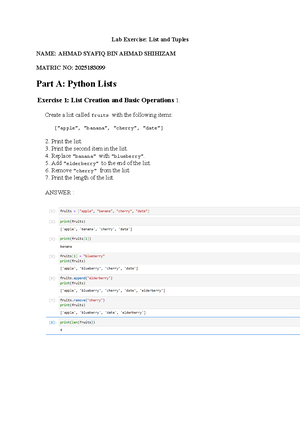Lab Exercise: Python Conditional Statements and User Input - Studocu