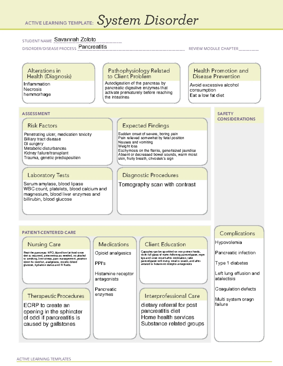 Lumbar Puncture ATI Active Learning Template ACTIVE LEARNING