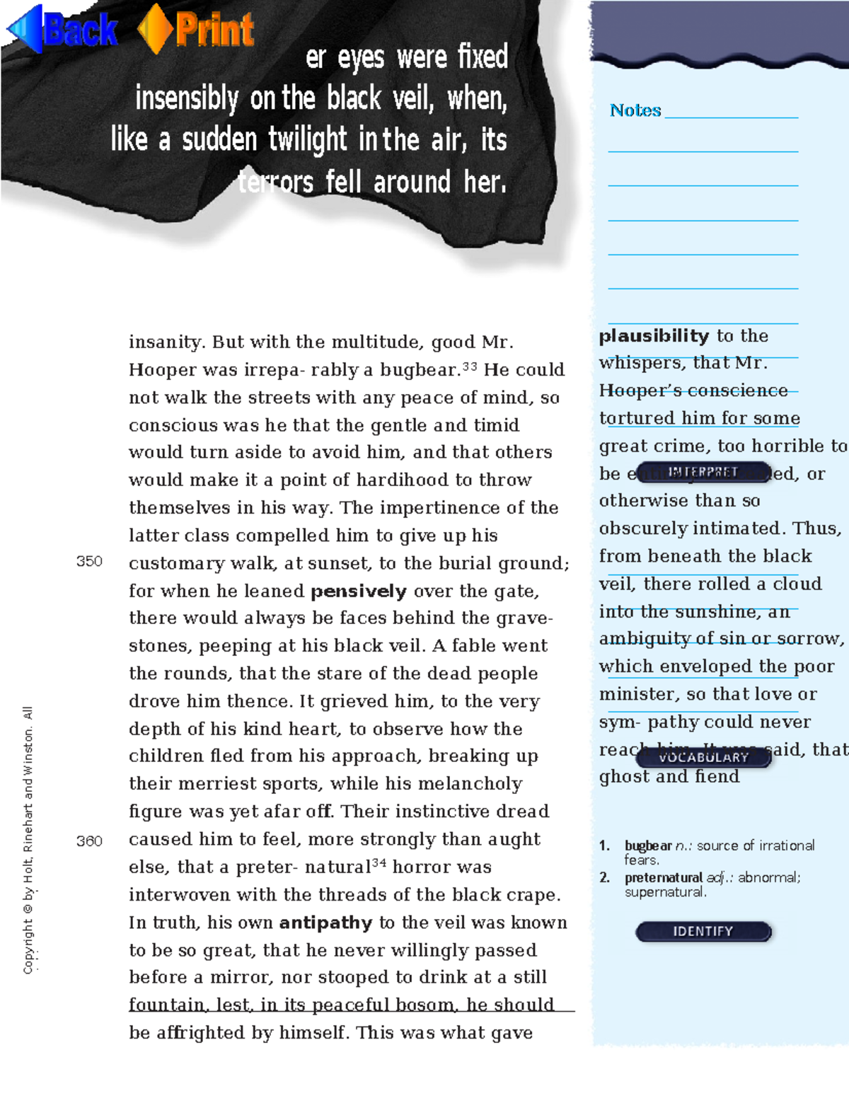 The Minister's Black Veil Part 3 - er eyes were fixed insensibly on the ...
