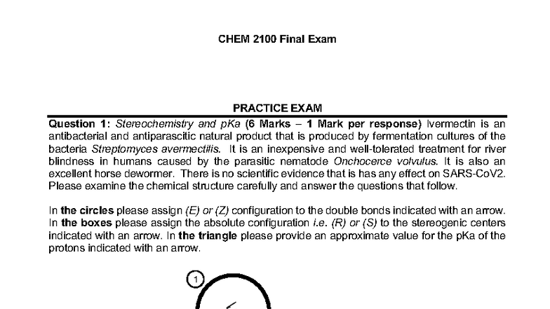 CHEM 2100 F24 Practice Final Exam: Organic Chemistry Concepts - Studocu