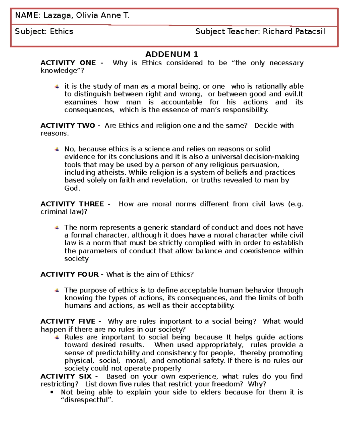 Final Activity - qtqtq - ACTIVITIES FOR CONTEMPORARY WORLD Take note ...