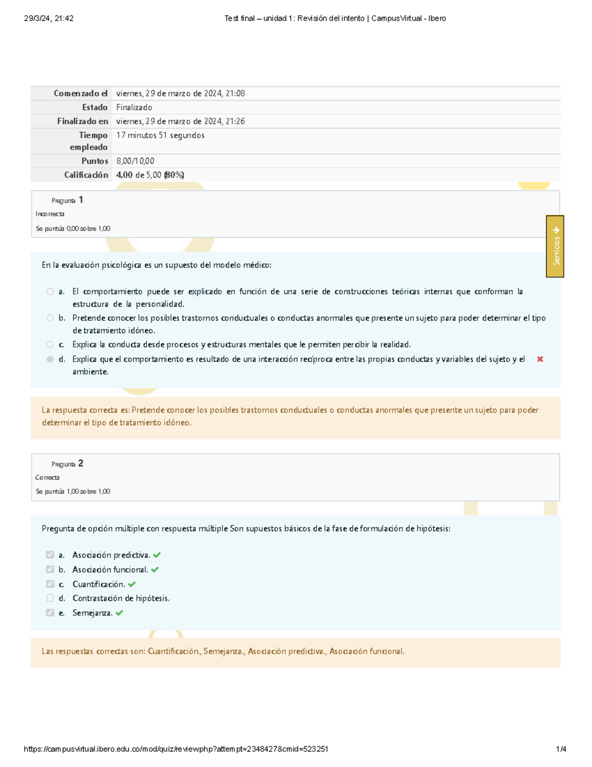 Examen Final Unidad 1: Revisión de Intentos - Campus Virtual Ibero ...